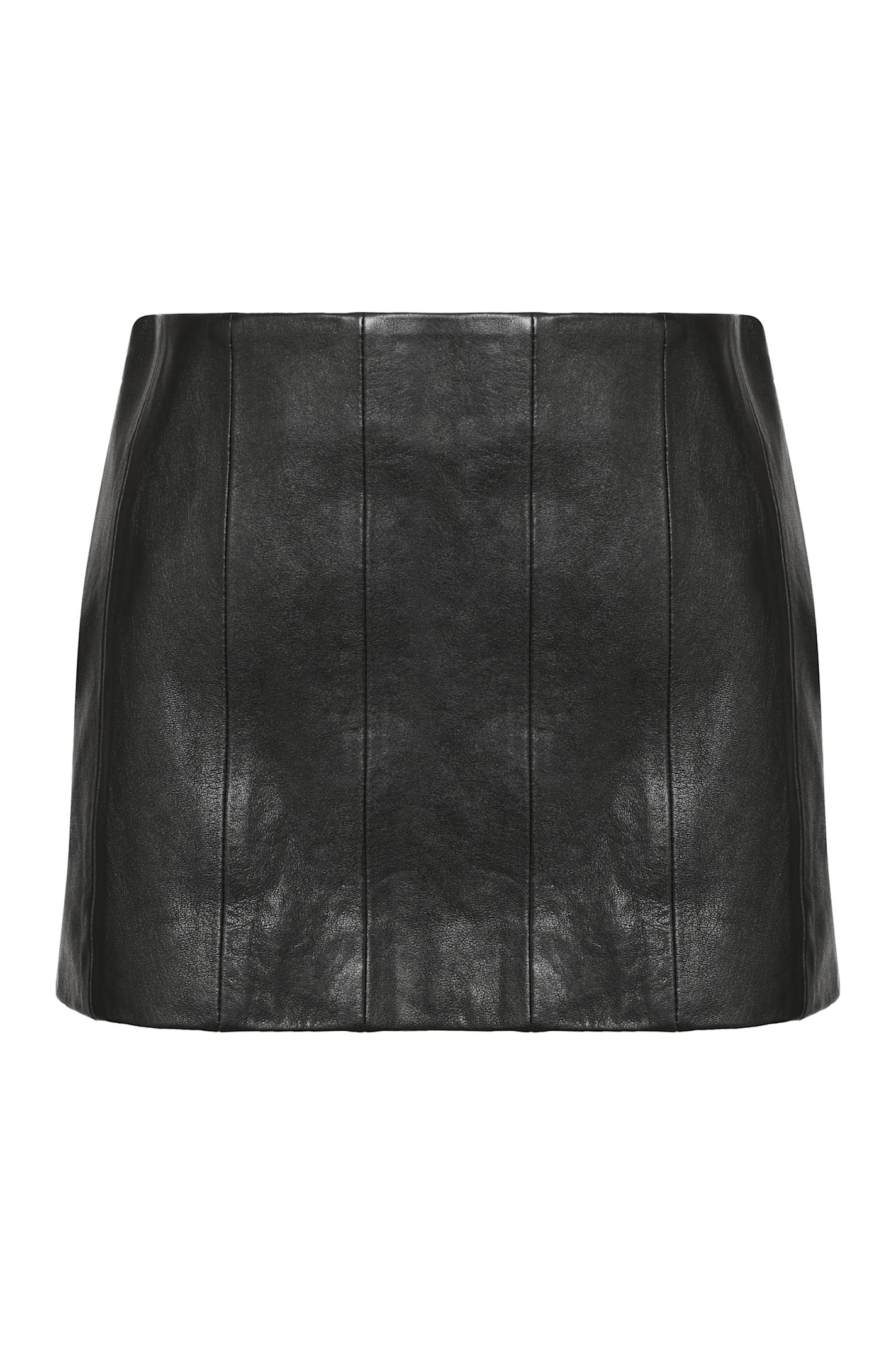 Khaite Meelar Leather Mini Skirt In Black