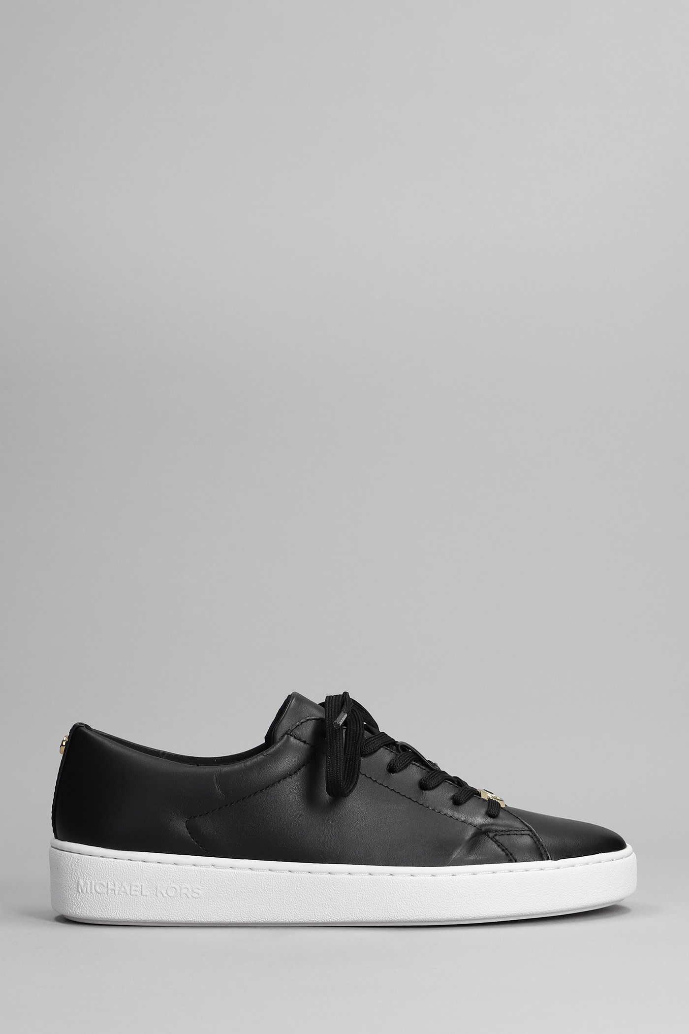 Michael Kors Keaton Lace Up Sneakers In Black Leather