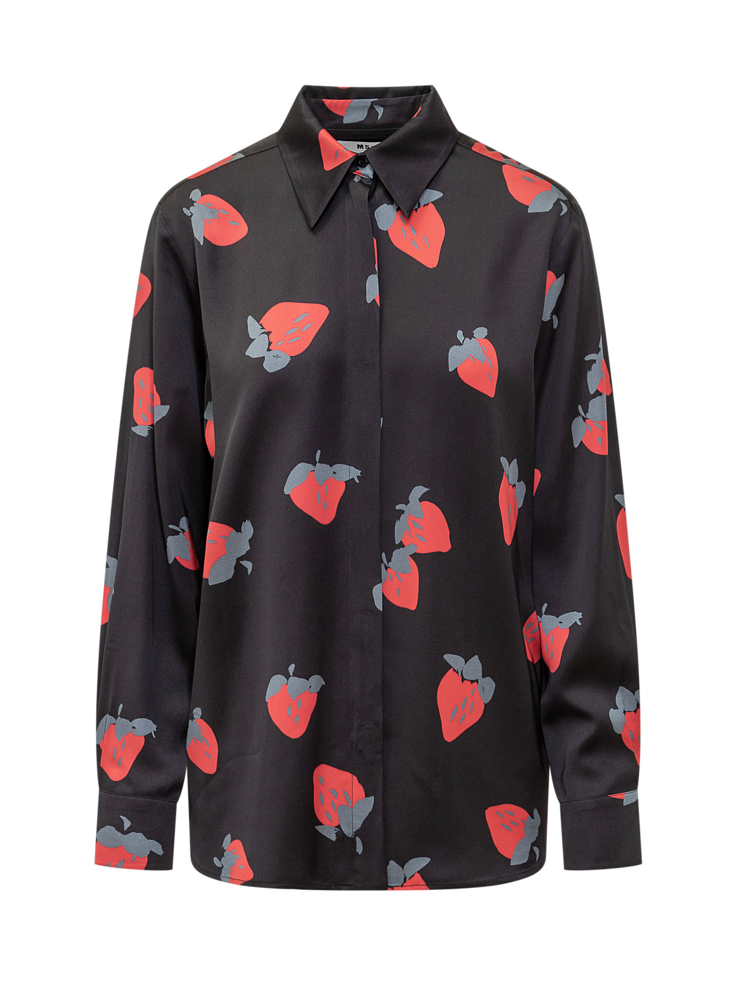 Shop Msgm Fragole Shirt In Black