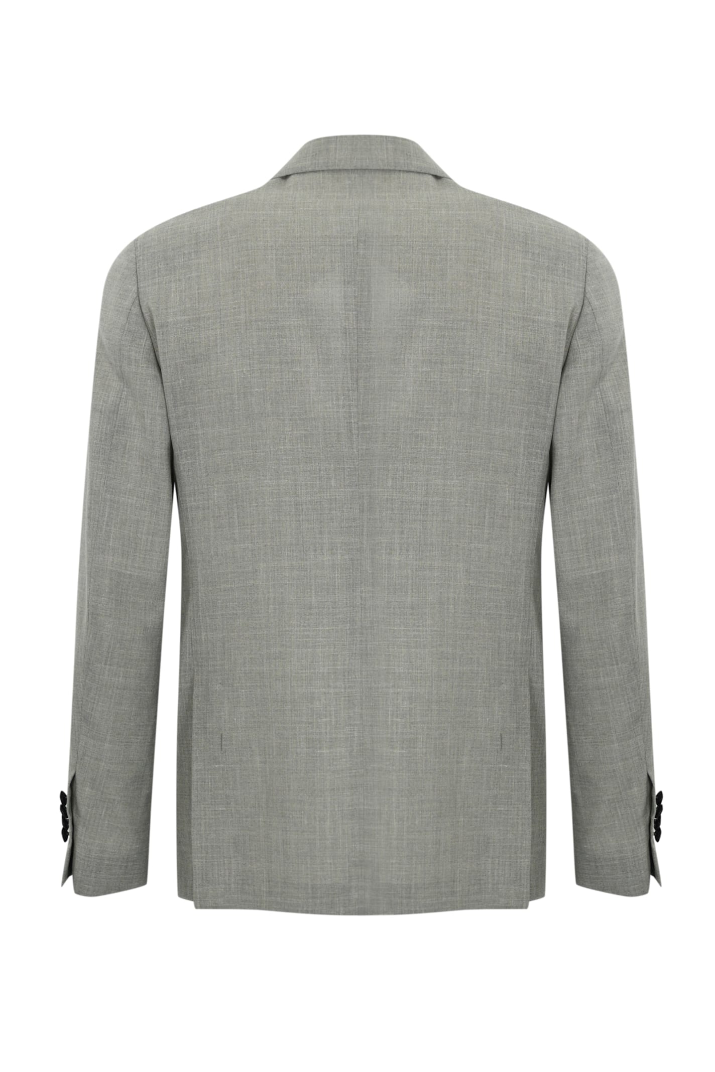 Lardini Double-breasted Jacket In Wool Silk And Linen In Gray