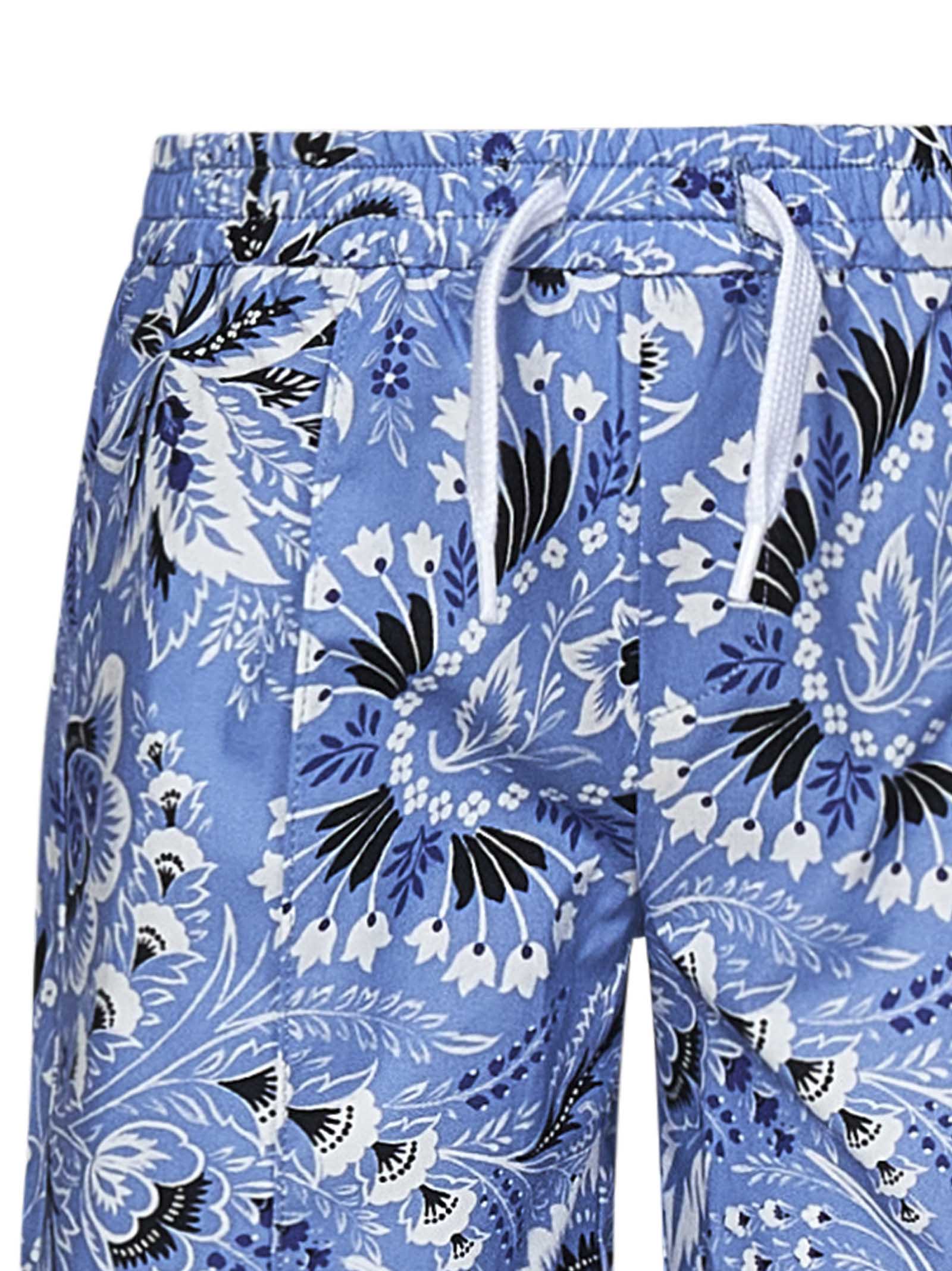 Shop Etro Kids Shorts In Clear Blue