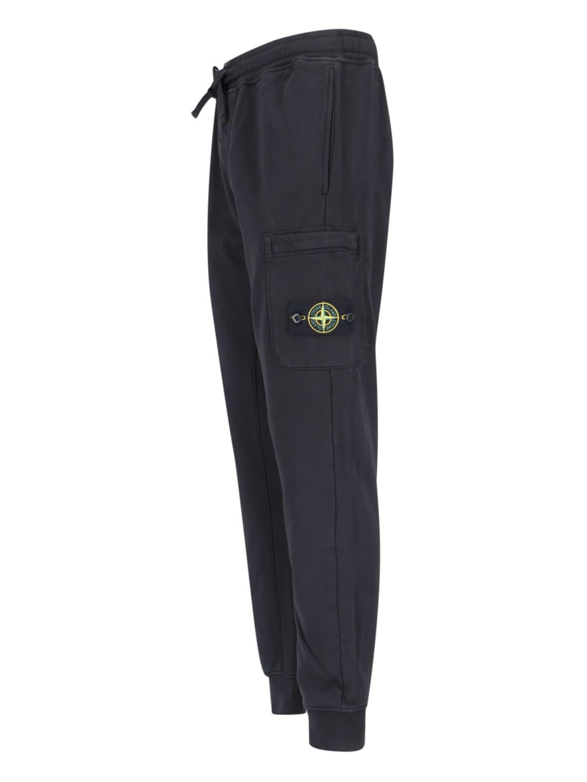 Shop Stone Island Logo Track Pants In Black