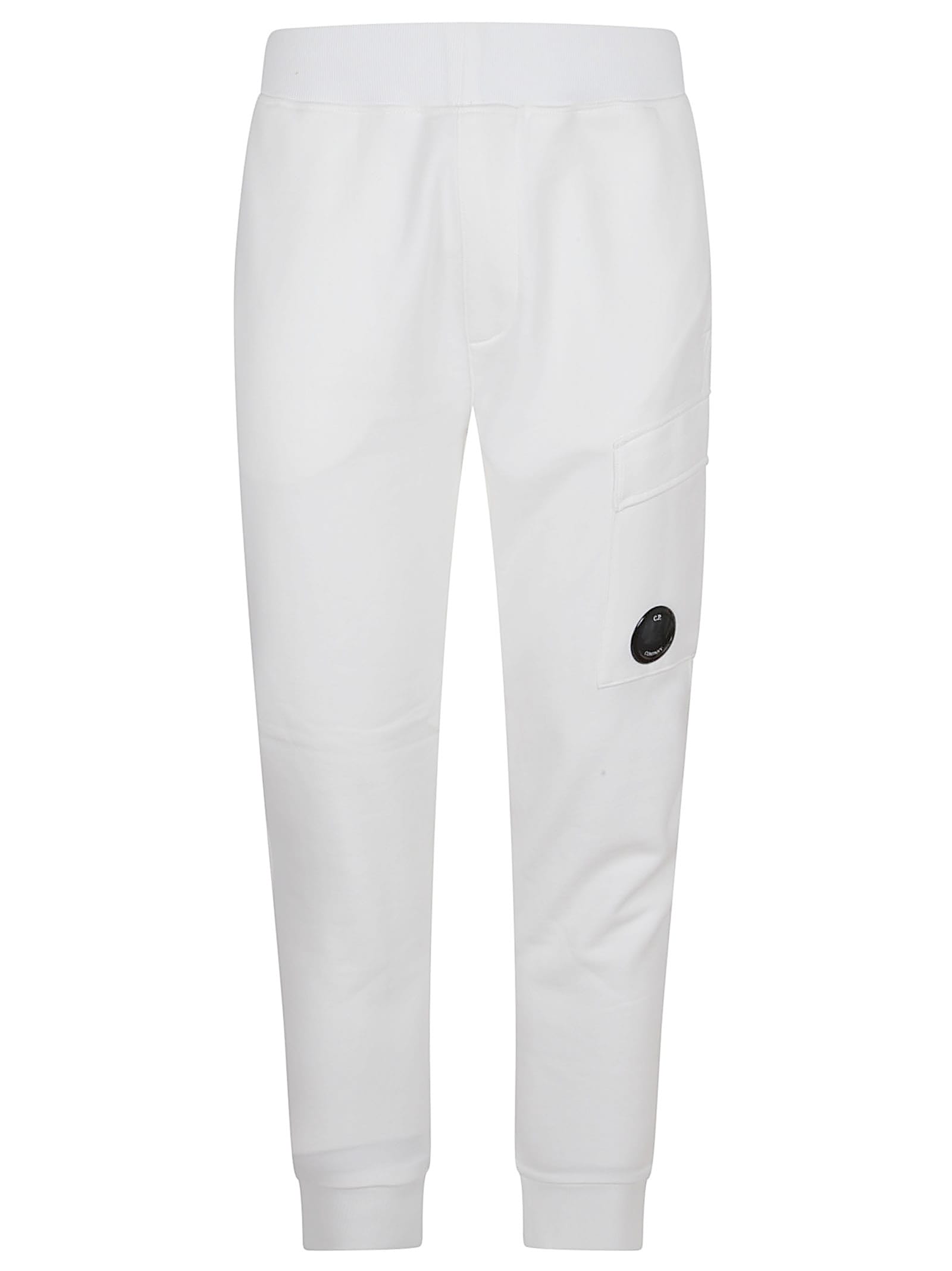 C.p. Company Sweatpants Cargo Pant In Diagonal Raised Fleece In White