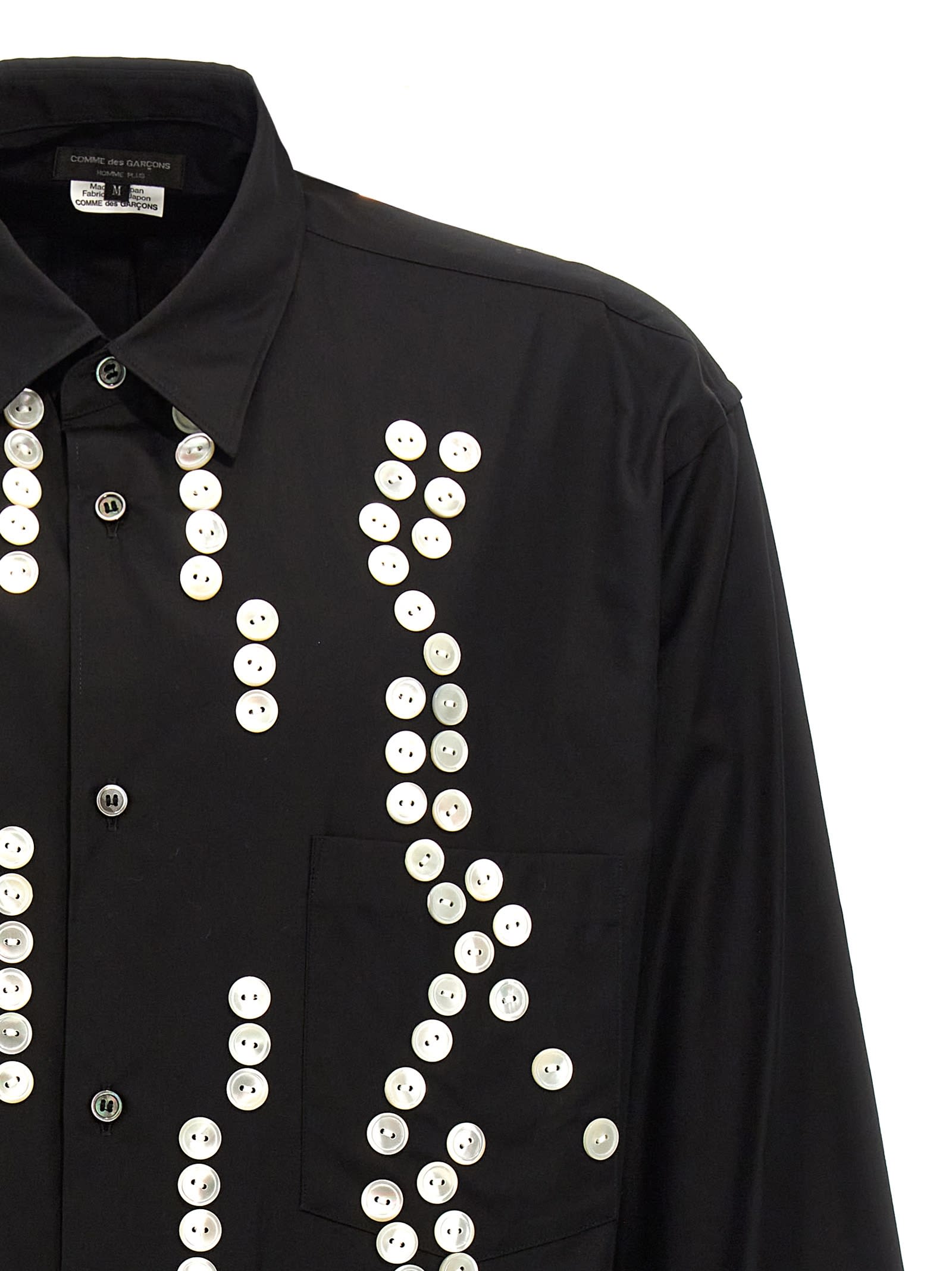 Shop Comme Des Garçons Homme Deux Button Shirt In White/black