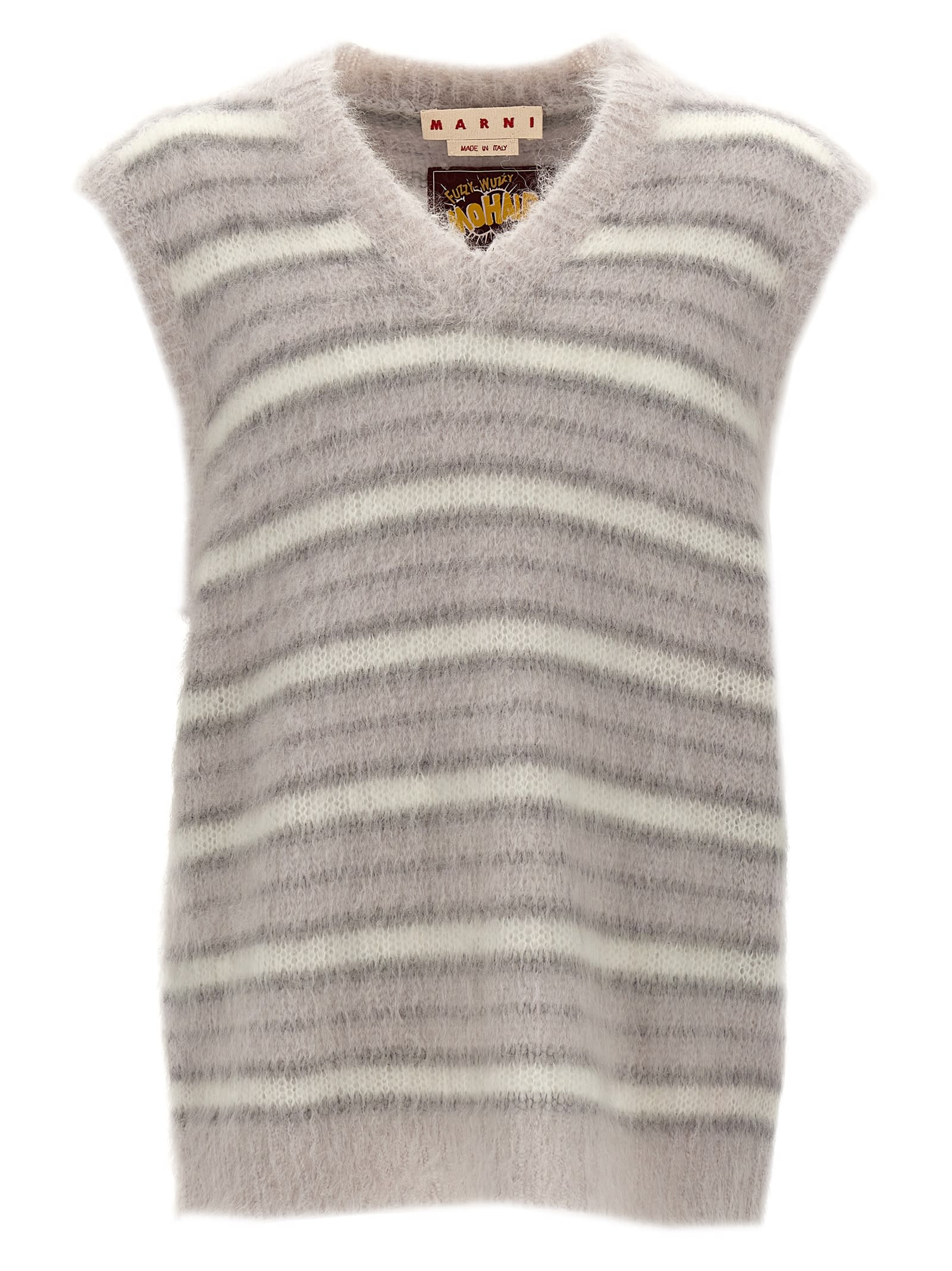 Shop Marni Fuzzy Wuzzy Vest In Gray