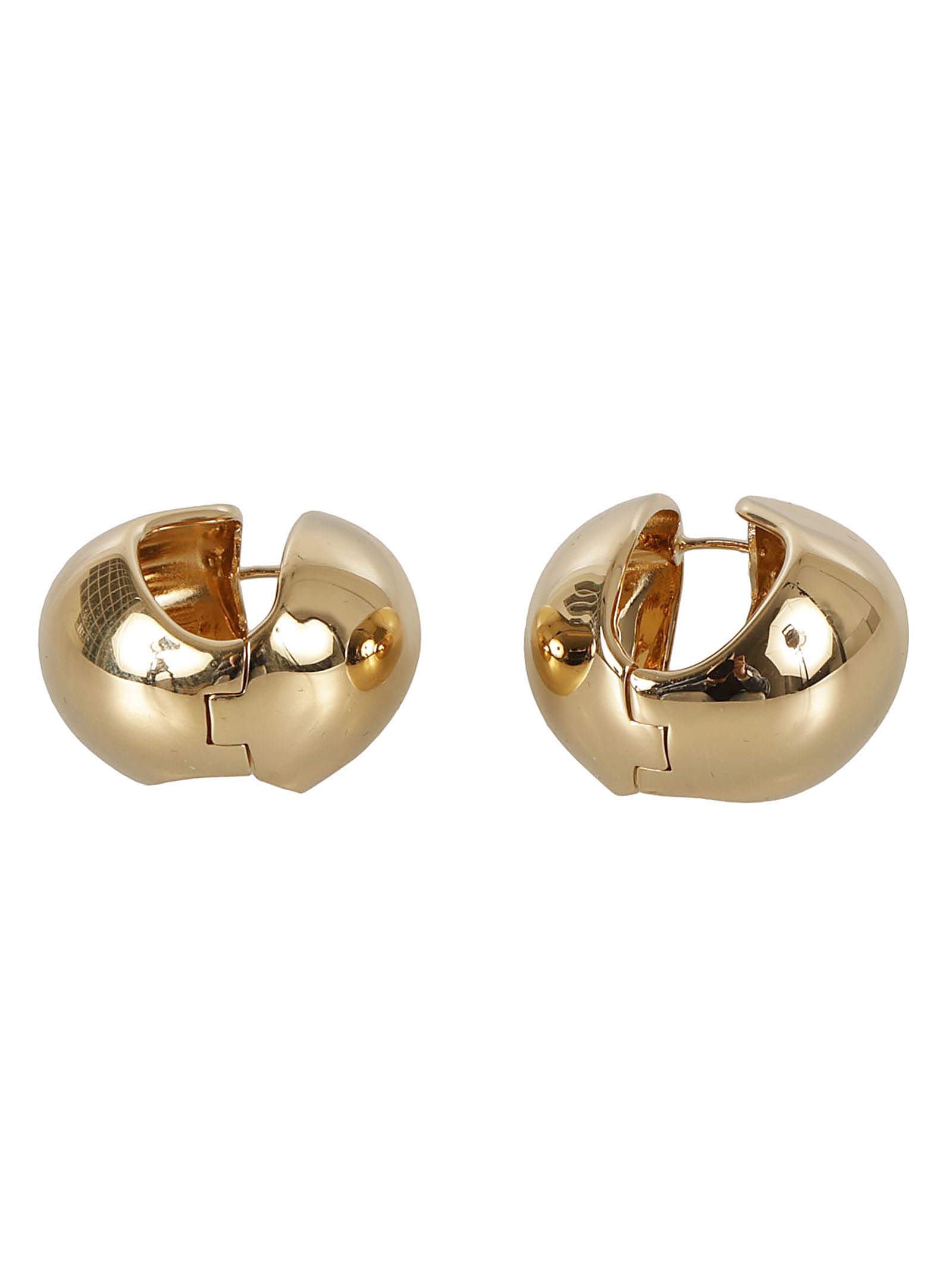 Shop Coperni Metallic Snap Earrings In Gold