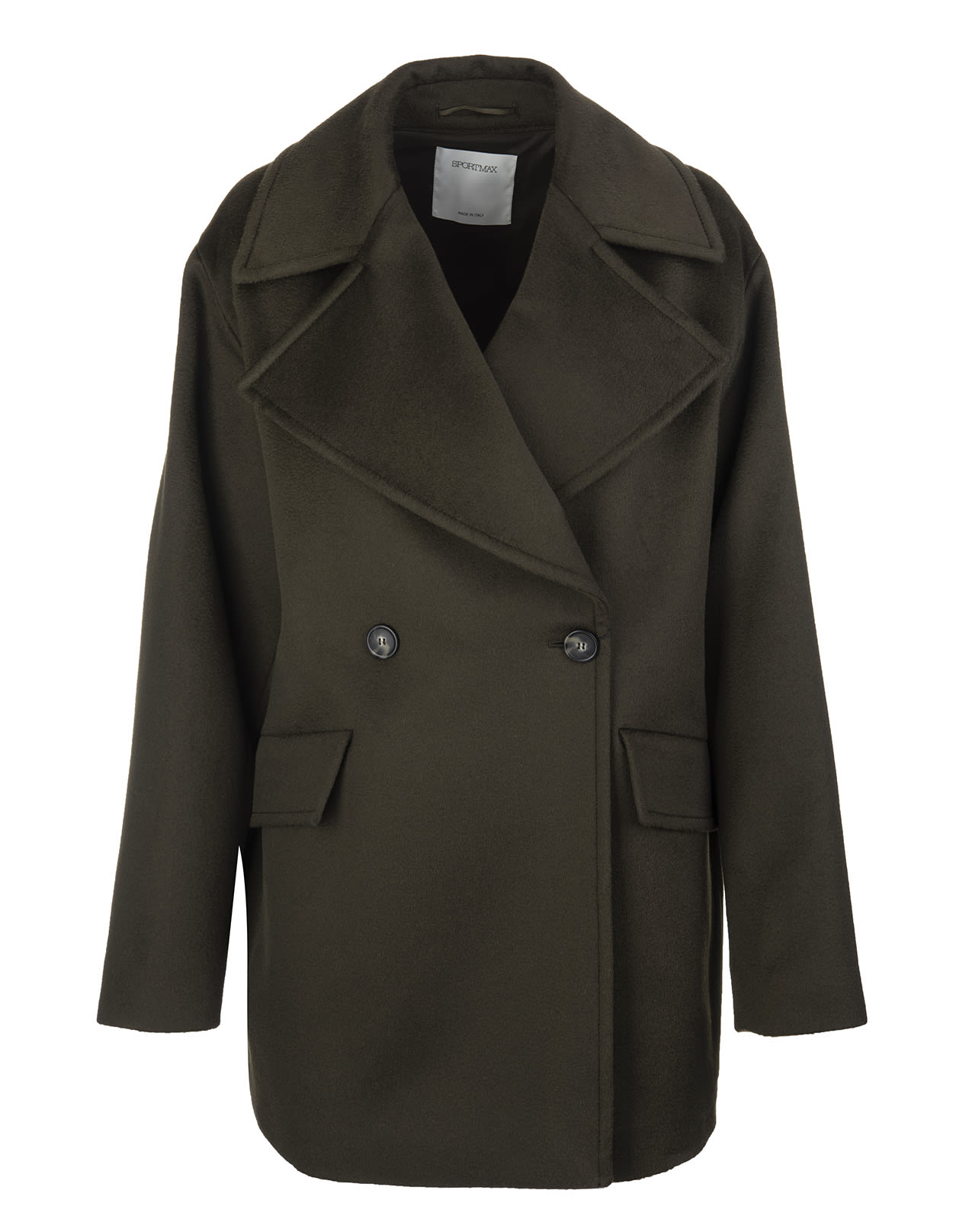 SportMax Military Green Austria Double-breasted Coat