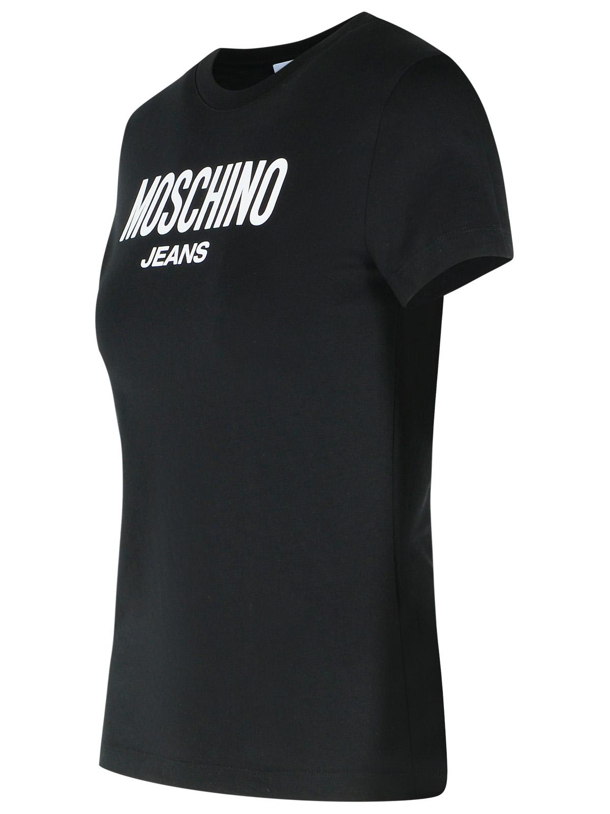 Moschino Crew Neck Slim Fit Short Sleeves Top In Black
