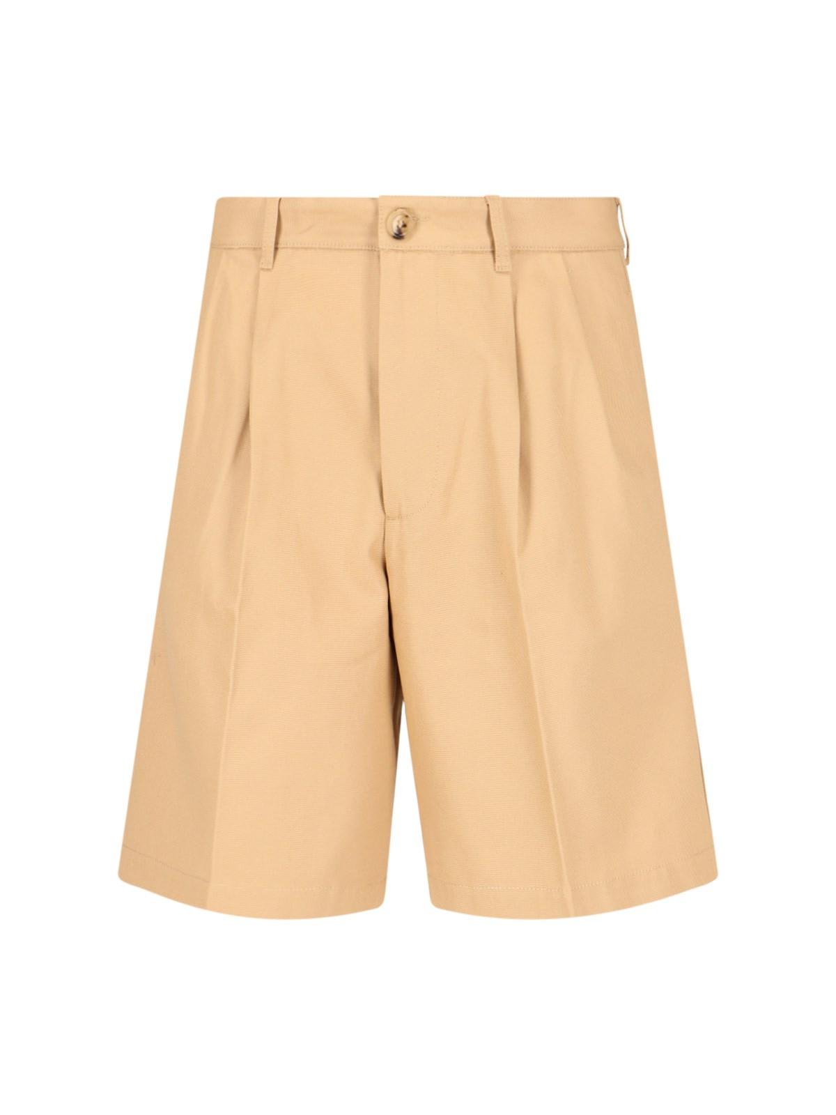 Shop Gucci Back Embroidered Shorts In Beige