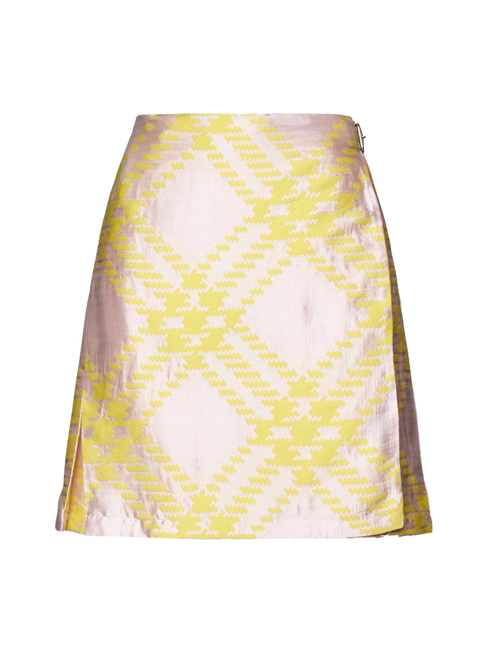 Shop Burberry Skirt In Sherbet Ip Check