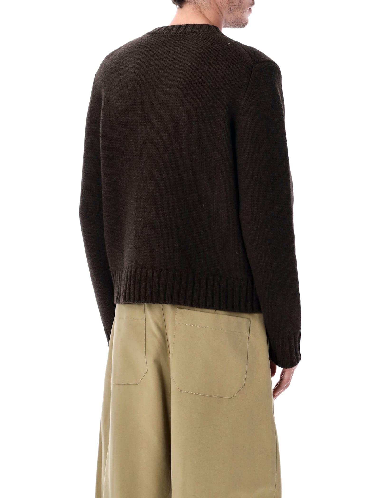 Studio Nicholson Cree Yak And Merino Wool Knit Sweater In Brown