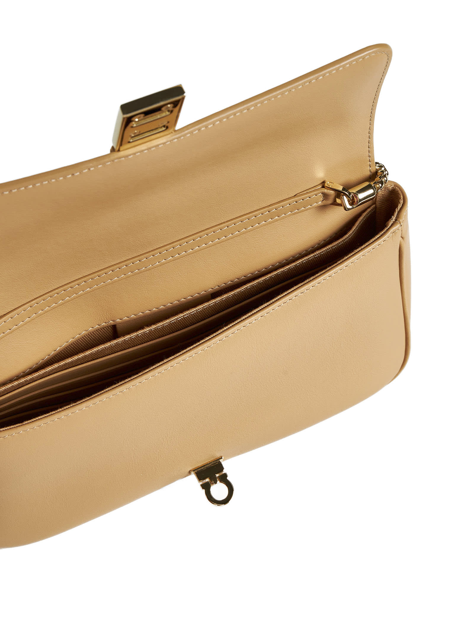 Shop Ferragamo Shoulder Bag In Light Camel || Light Camel ||