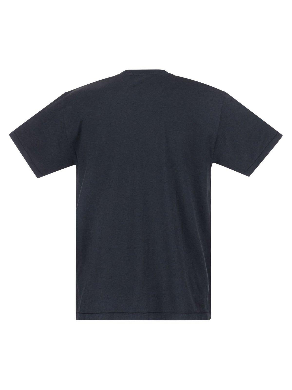 Shop Stone Island Logo Patch Crewneck T-shirt In Blue