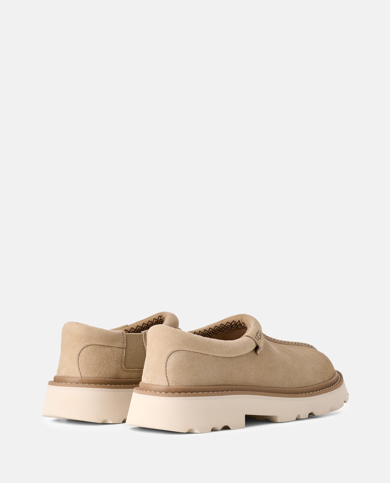 Ugg Suede Tasman Lug Slippers In Beige