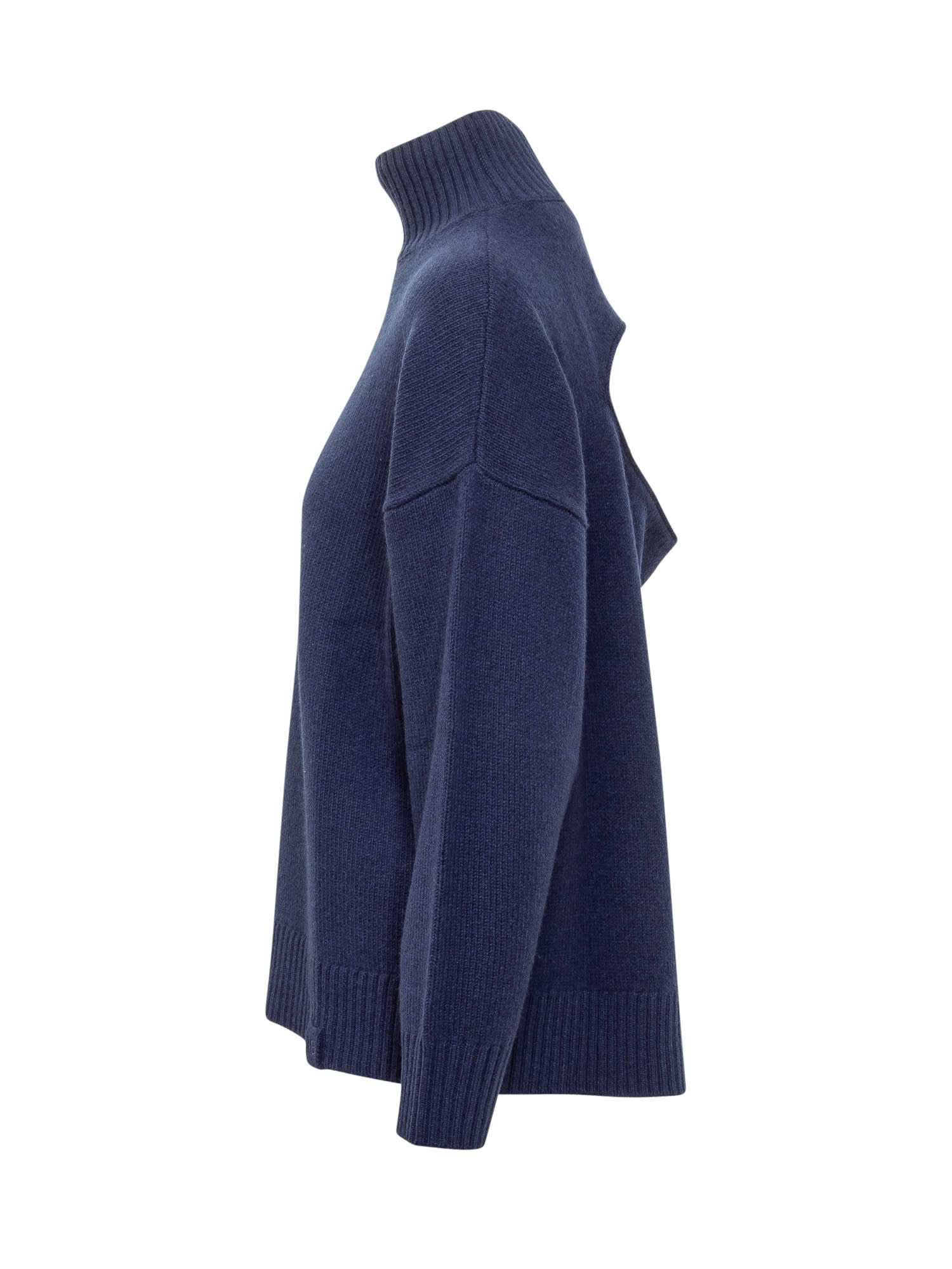 Shop Victoria Beckham High Neck Sweater In Navy