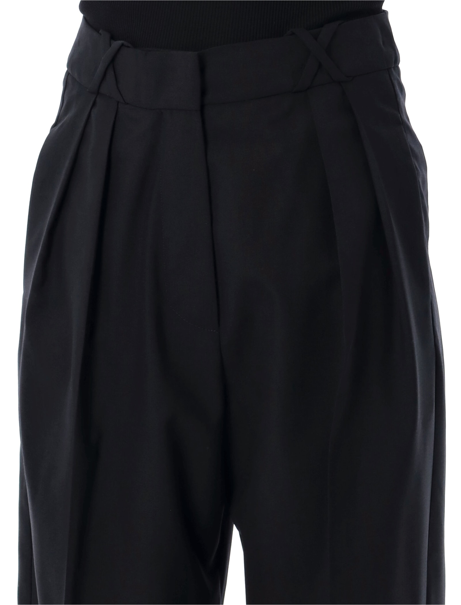 Shop Rohe Wide Leg Taylored Trousers In Black