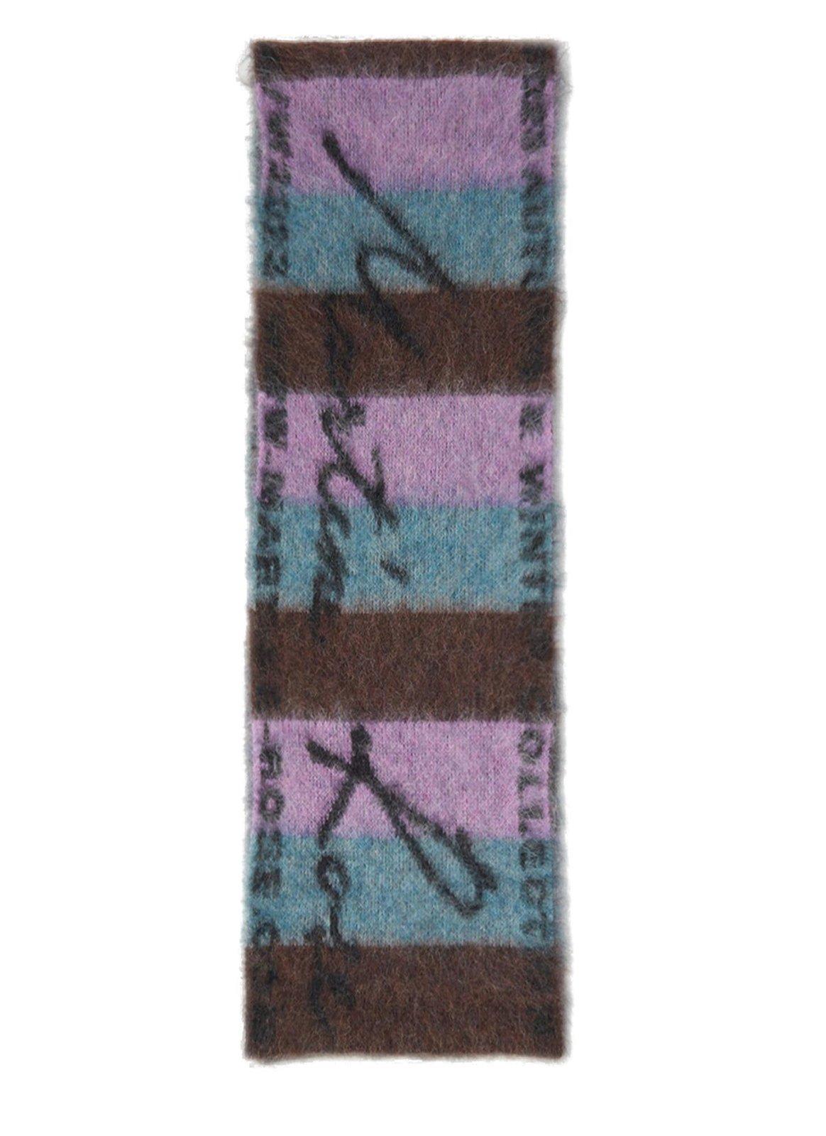 MARTINE ROSE BRUSHED EFFECT KNITTED SCARF