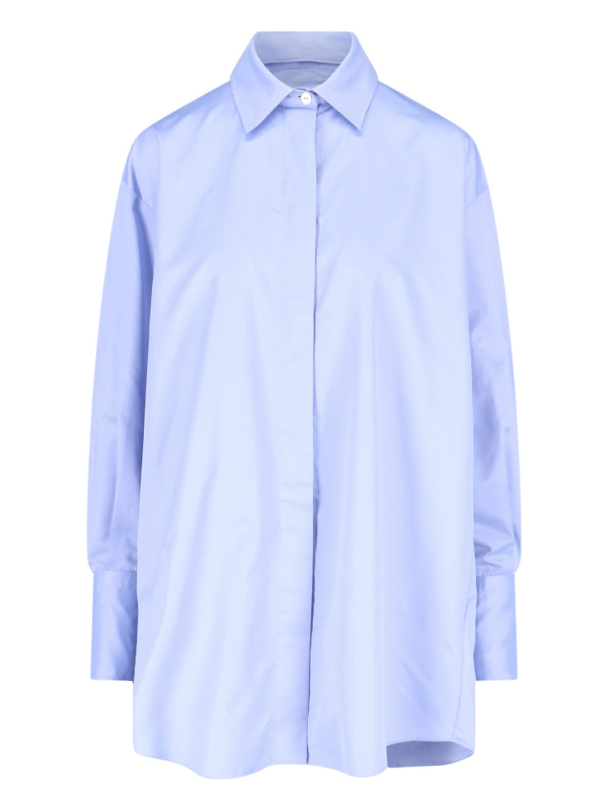 Shop Patou Satin Shirt In Light Blue