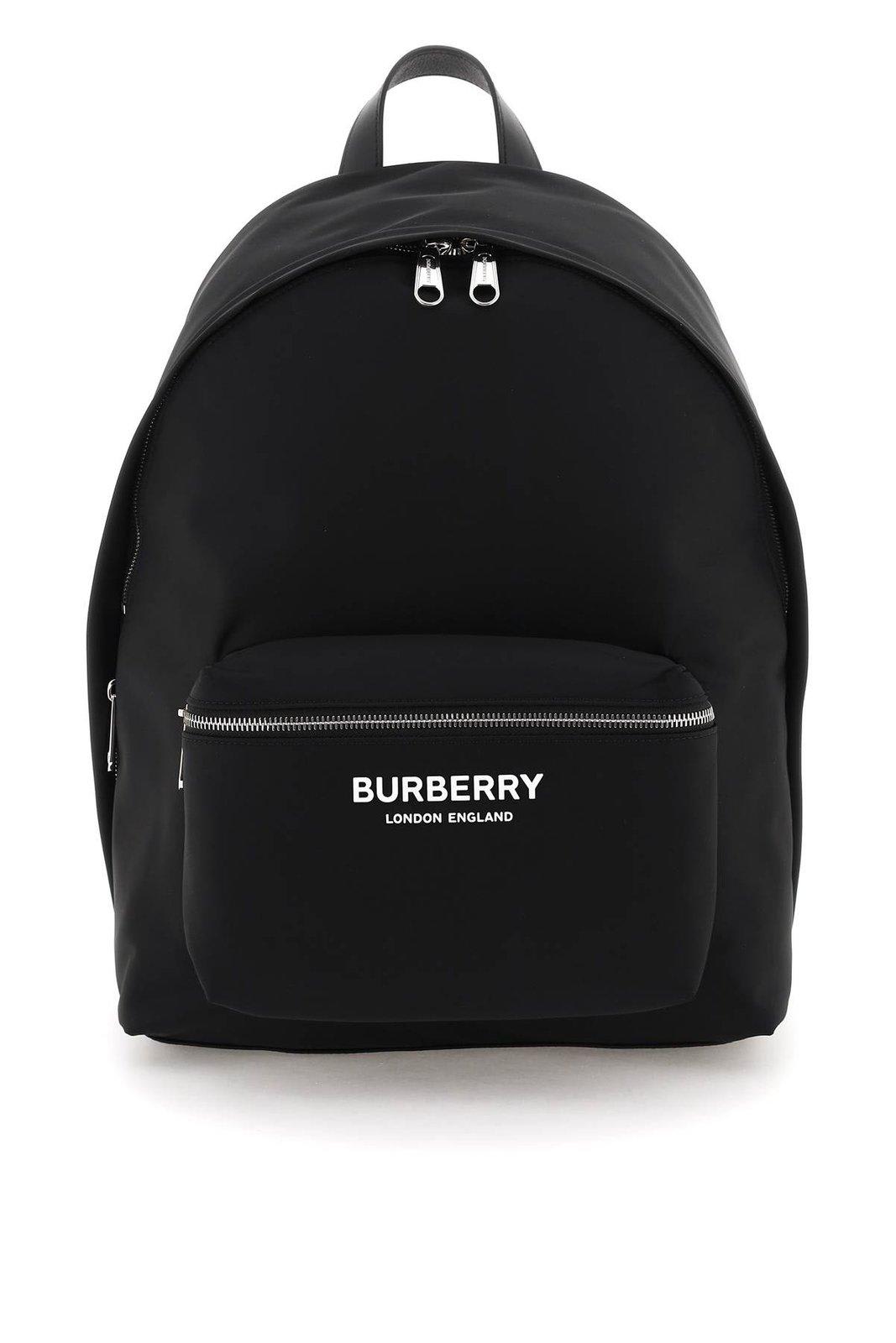 Burberry Logo Print Zipped Backpack