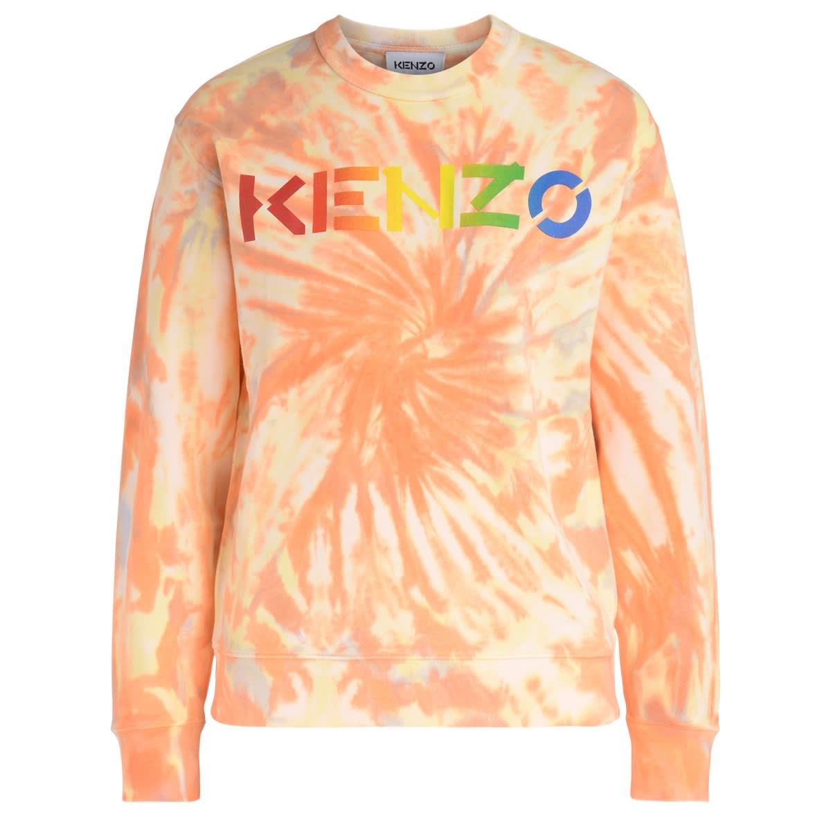 Kenzo Logo Tie-dye Orange Womens Sweatshirt