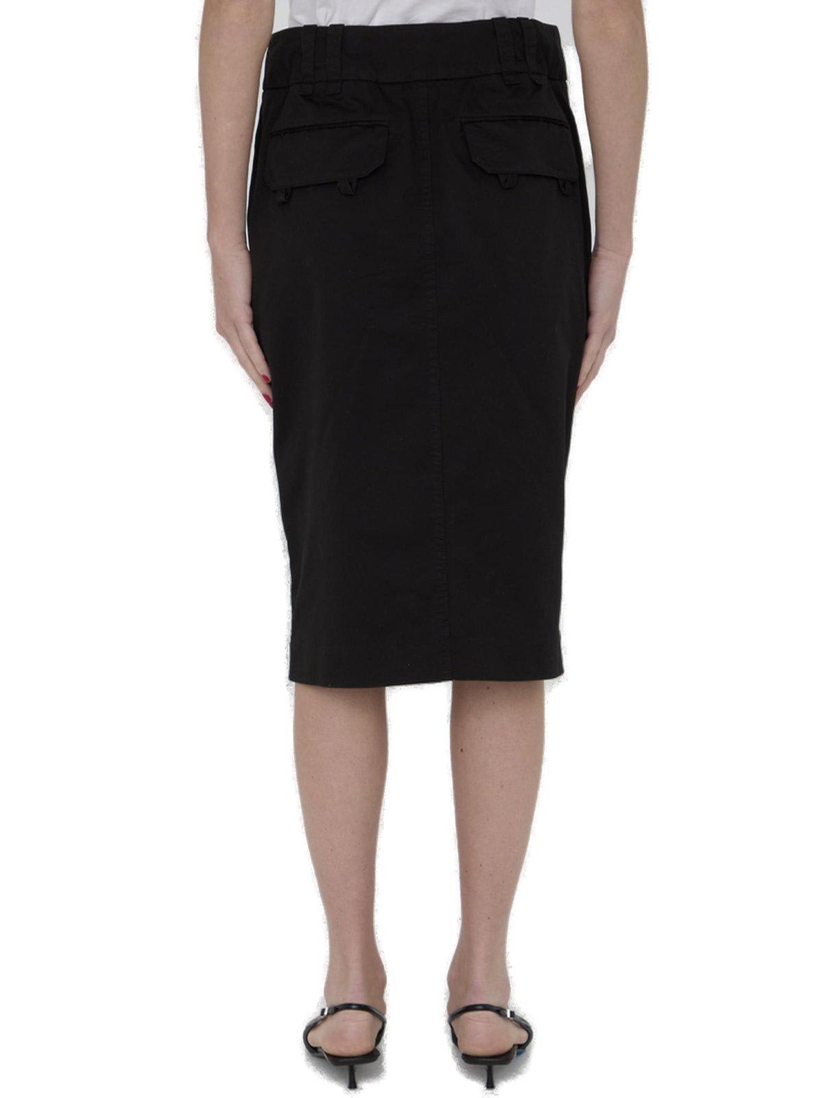 Shop Saint Laurent High Waist Pencil Skirt In Black