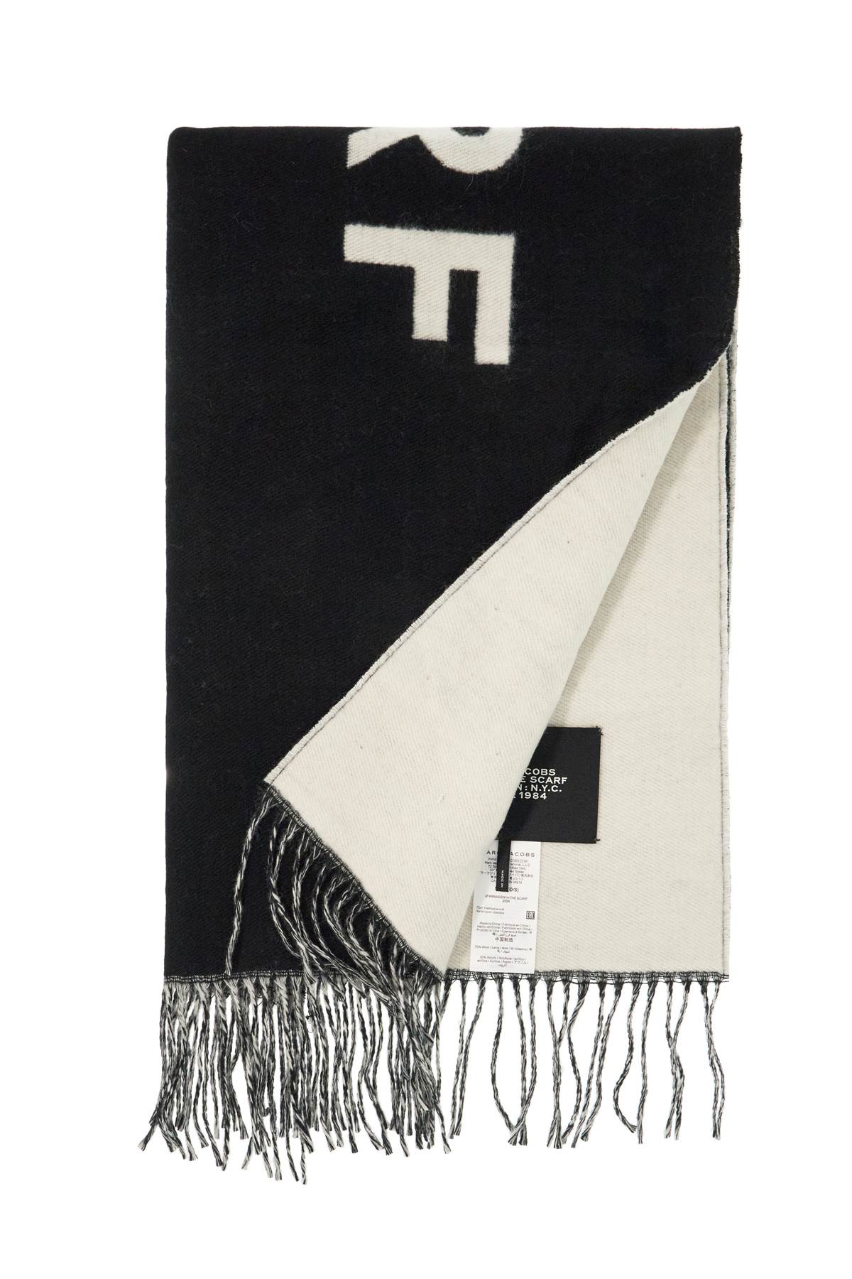 Marc Jacobs Reversible Logo Scarf In Black (black)