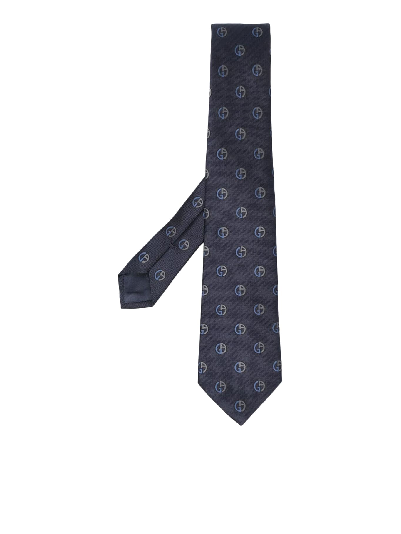 Shop Giorgio Armani Woven Jacquard Tie C In Black