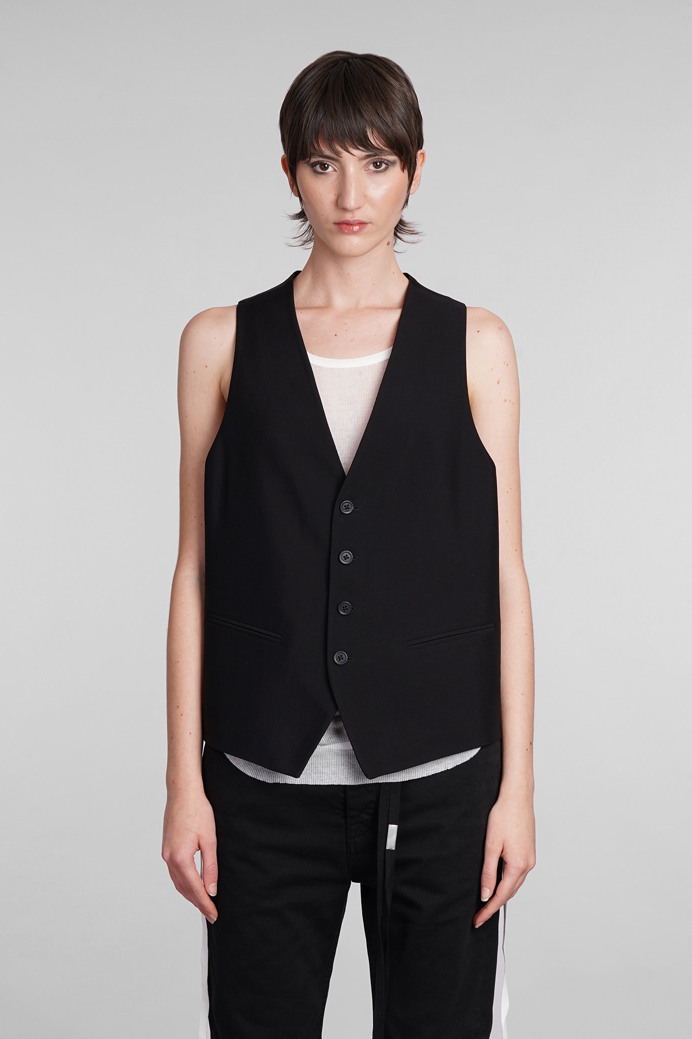 Shop Ann Demeulemeester Vest In Black Cotton