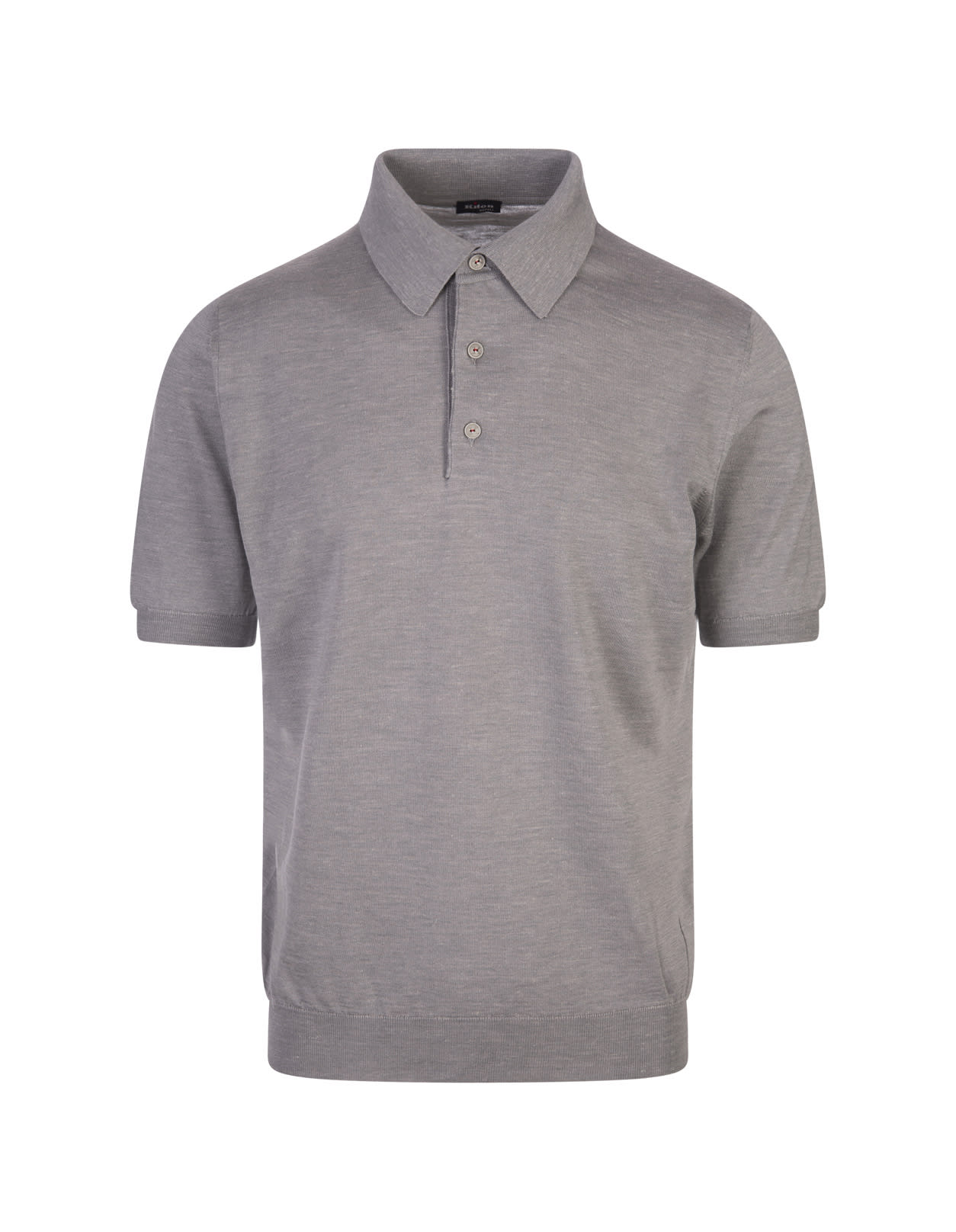 Grey Silk, Linen And Cashmere Polo Shirt