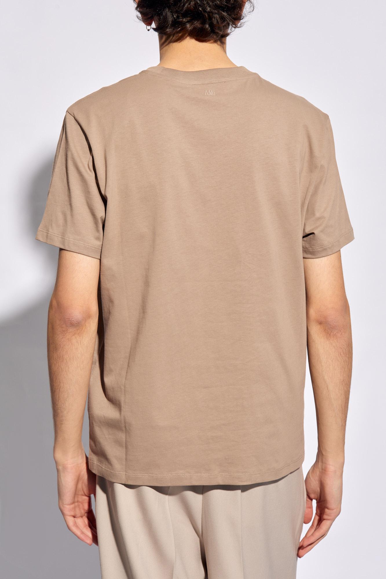 Shop Ami Alexandre Mattiussi T-shirt With Logo In Brown