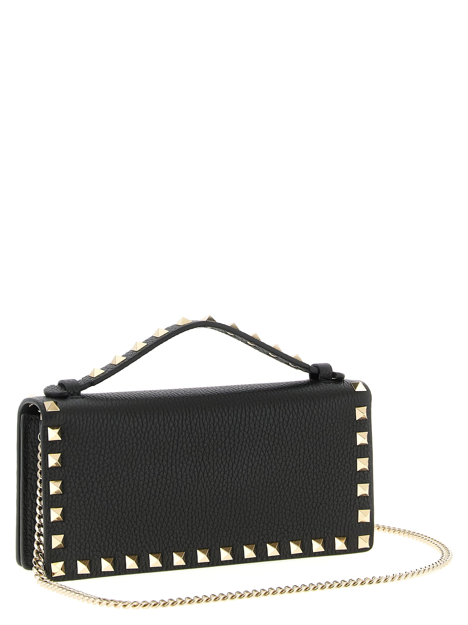Valentino Garavani Rockstud Wallet On Chain In Black