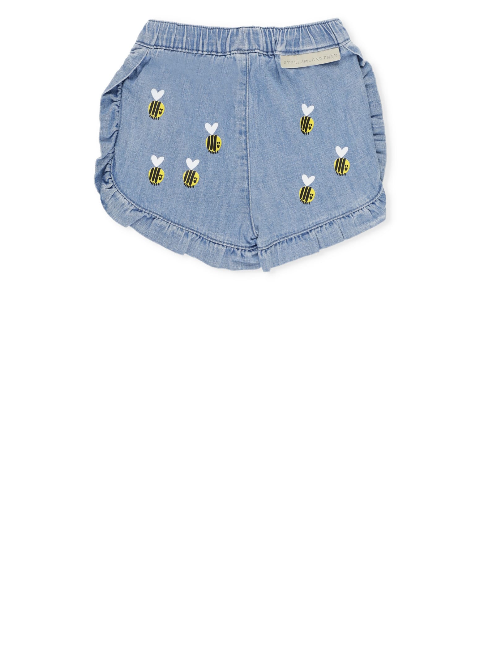 Shop Stella Mccartney Cotton Shorts With Print In Light Blue