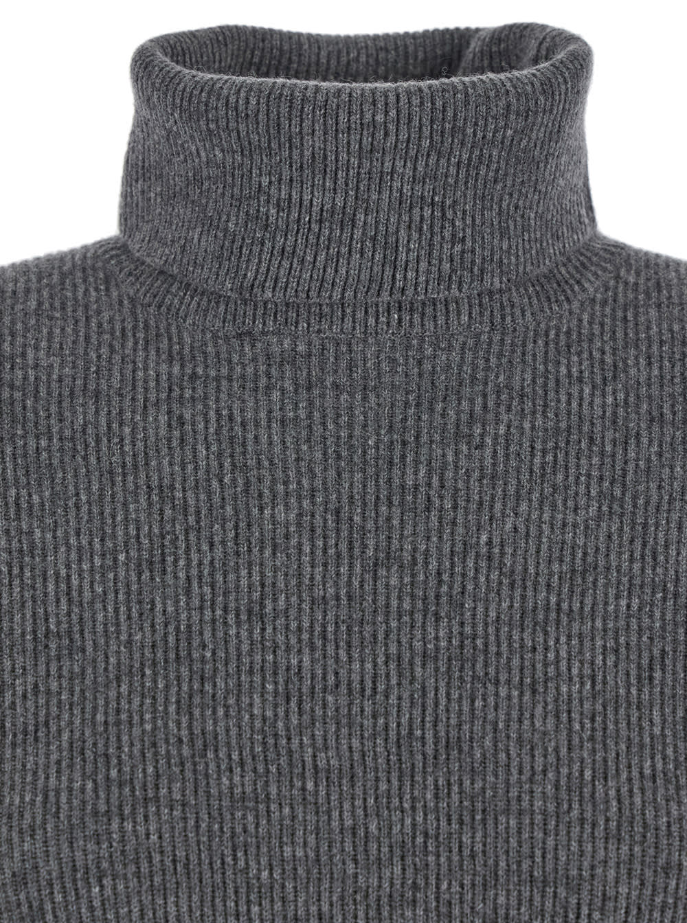 Shop Brunello Cucinelli Grey Turtleneck Sweater In Cashmere Woman