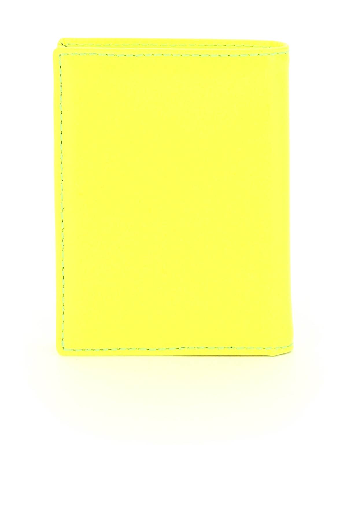 Shop Comme Des Garçons Fluo Leather Bifold Wallet In Yellow Light Orange