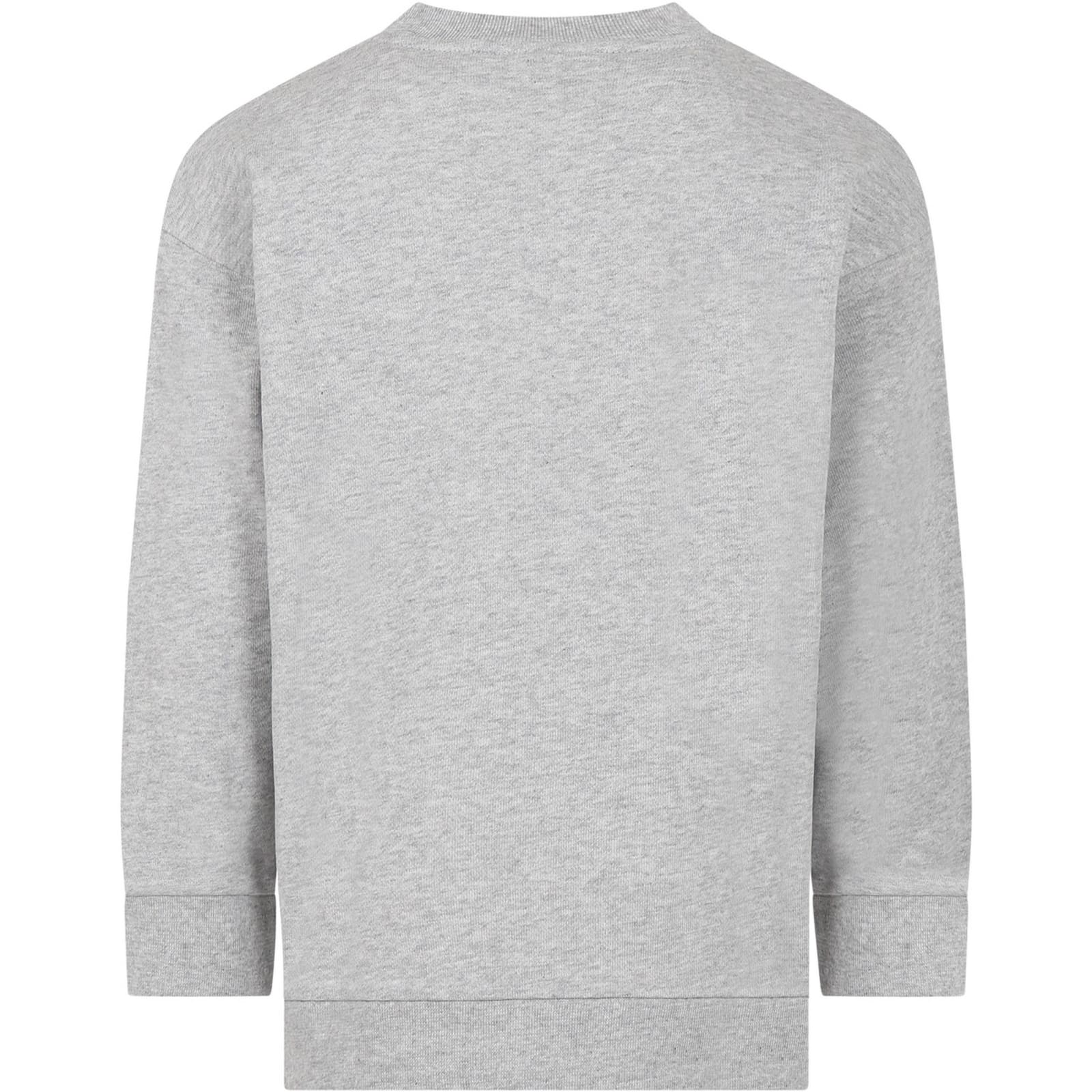 Shop Fendi Grey Sweatshirt For Kids With Logo