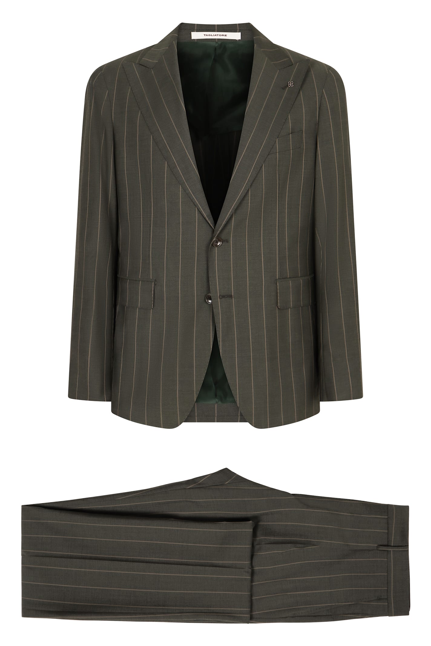 Tagliatore Two-piece Wool Suit In Green