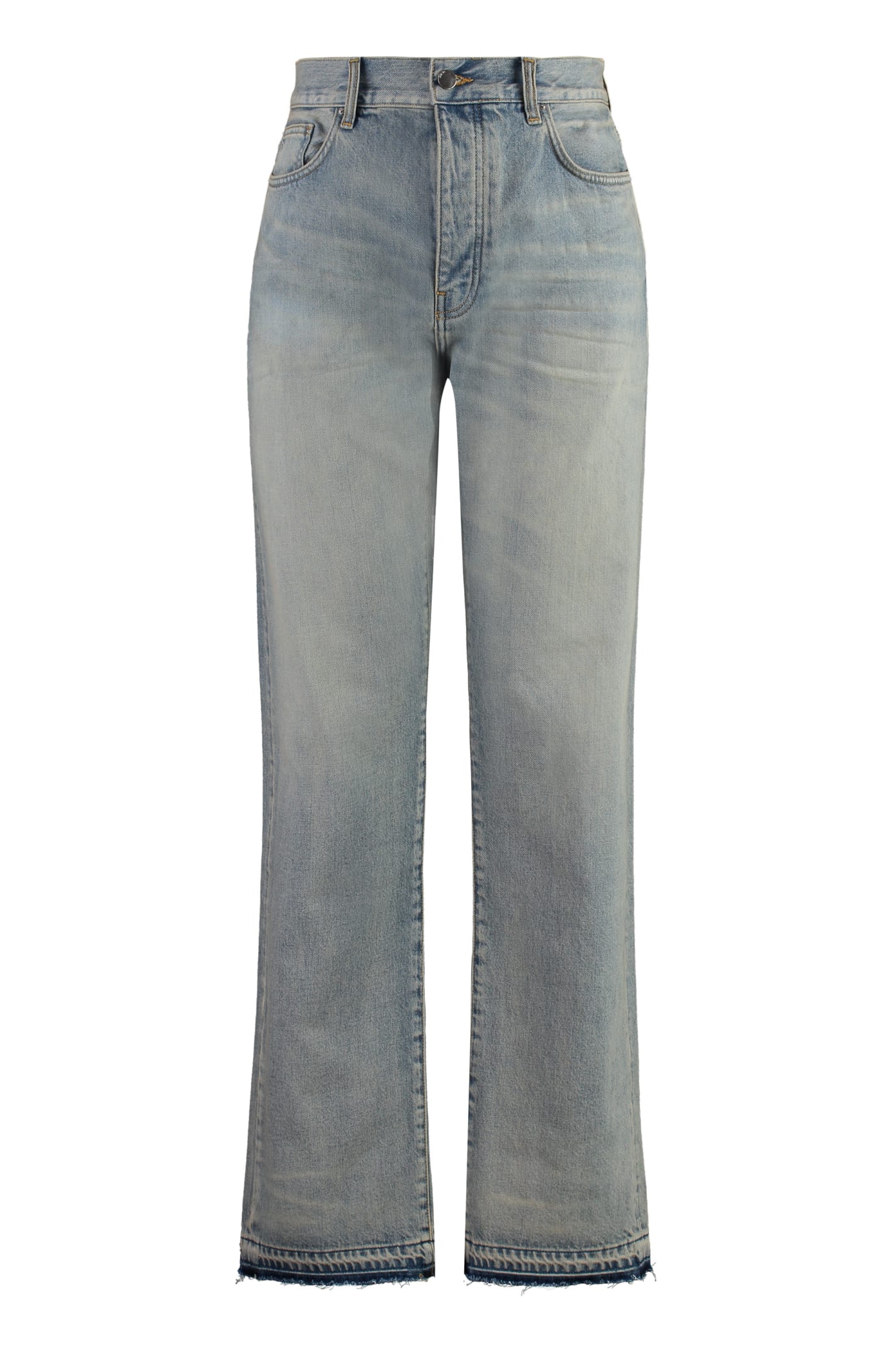 Shop Amiri 5-pocket Straight-leg Jeans In Denim