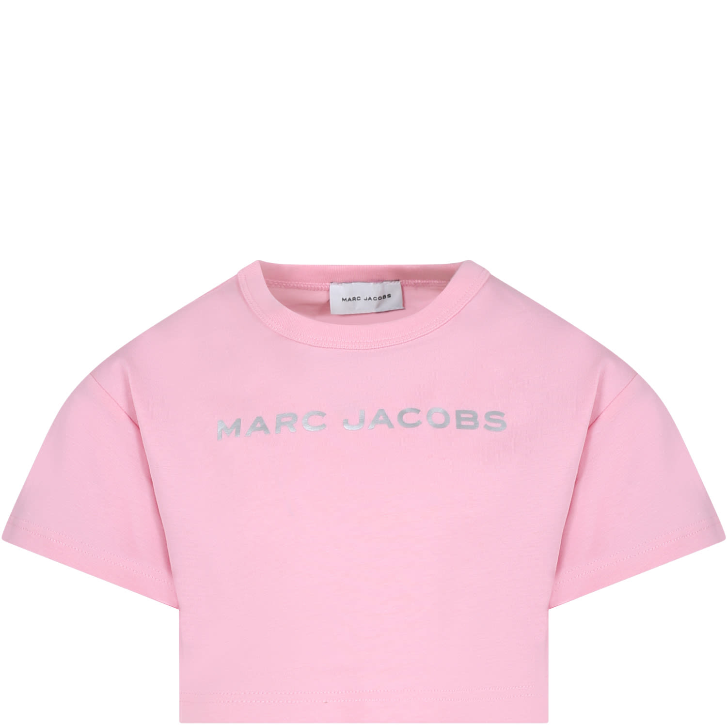 Shop Marc Jacobs Pink Crop T-shirt For Girl In Rosa