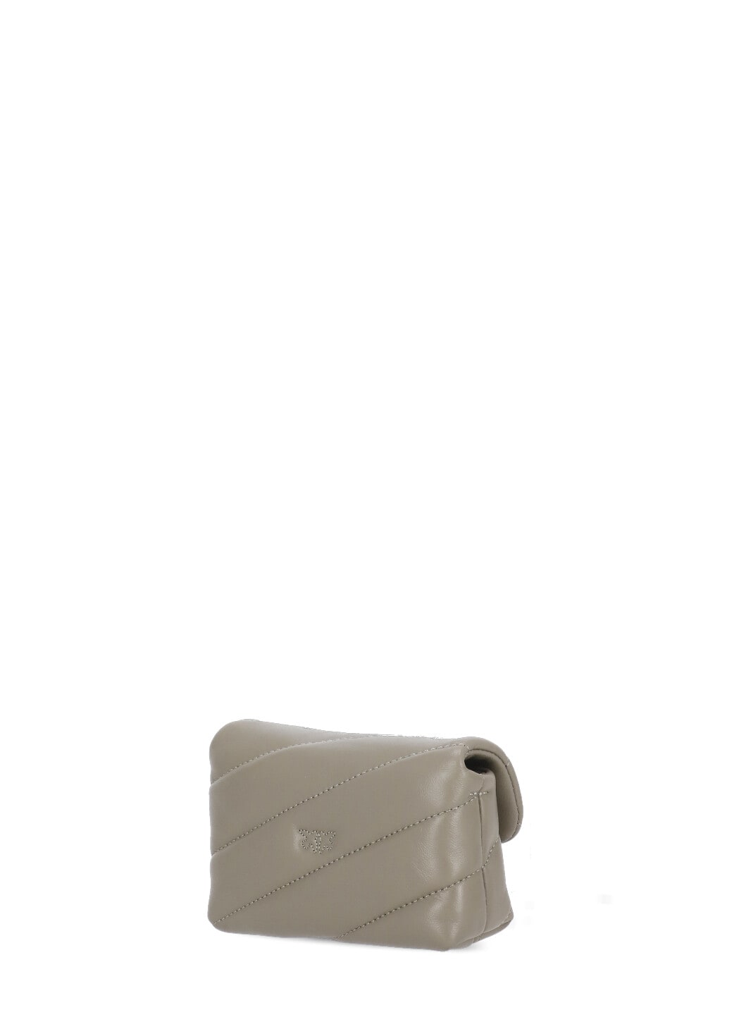 Shop Pinko Micro Love Puff Shoulder Bag In Grey