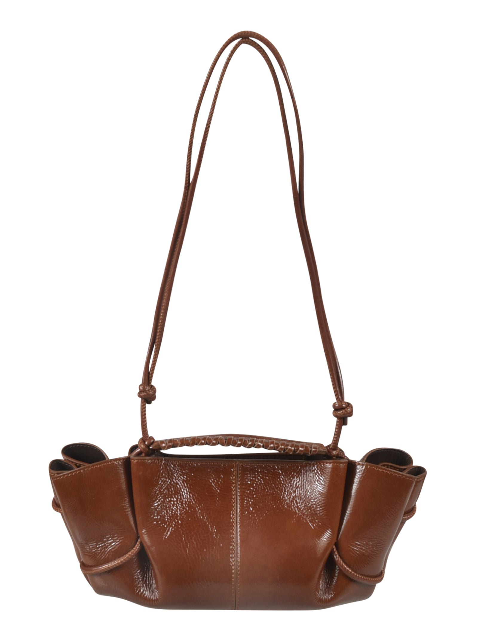 HEREU ARTA MINI CRINKLED GLOSSY SHOULDER BAG 