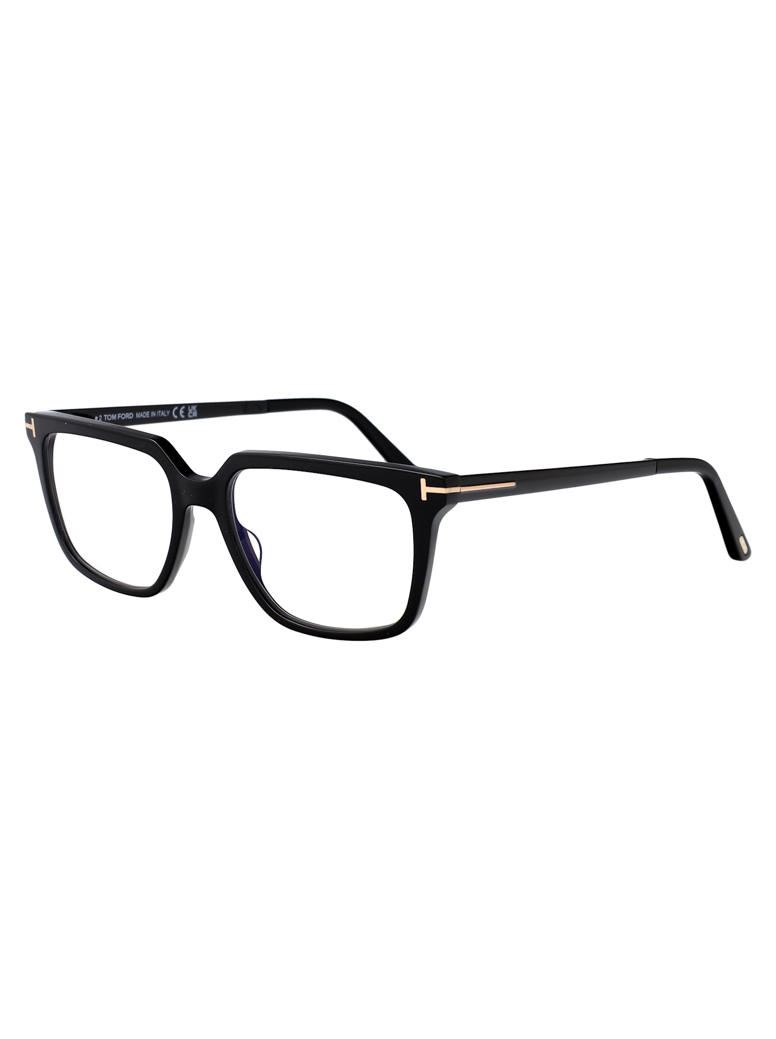 Tom Ford Womens Black Tr001853 Round-frame Acetate Optical Glasses In Nero Lucido