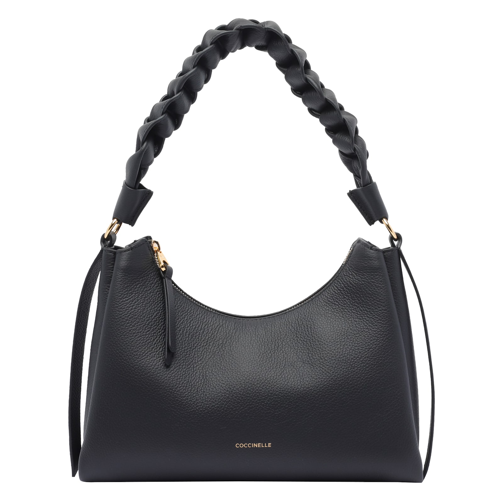 Coccinelle Small Boheme Braided-handle Shoulder Bag In Black