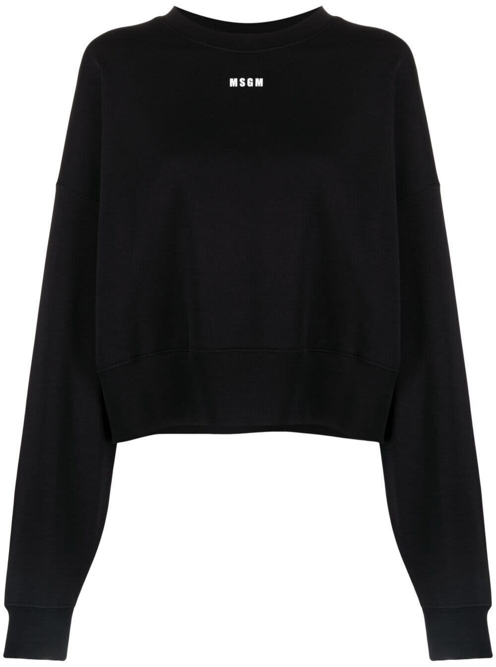 MSGM Black Jersey Sweatshirt
