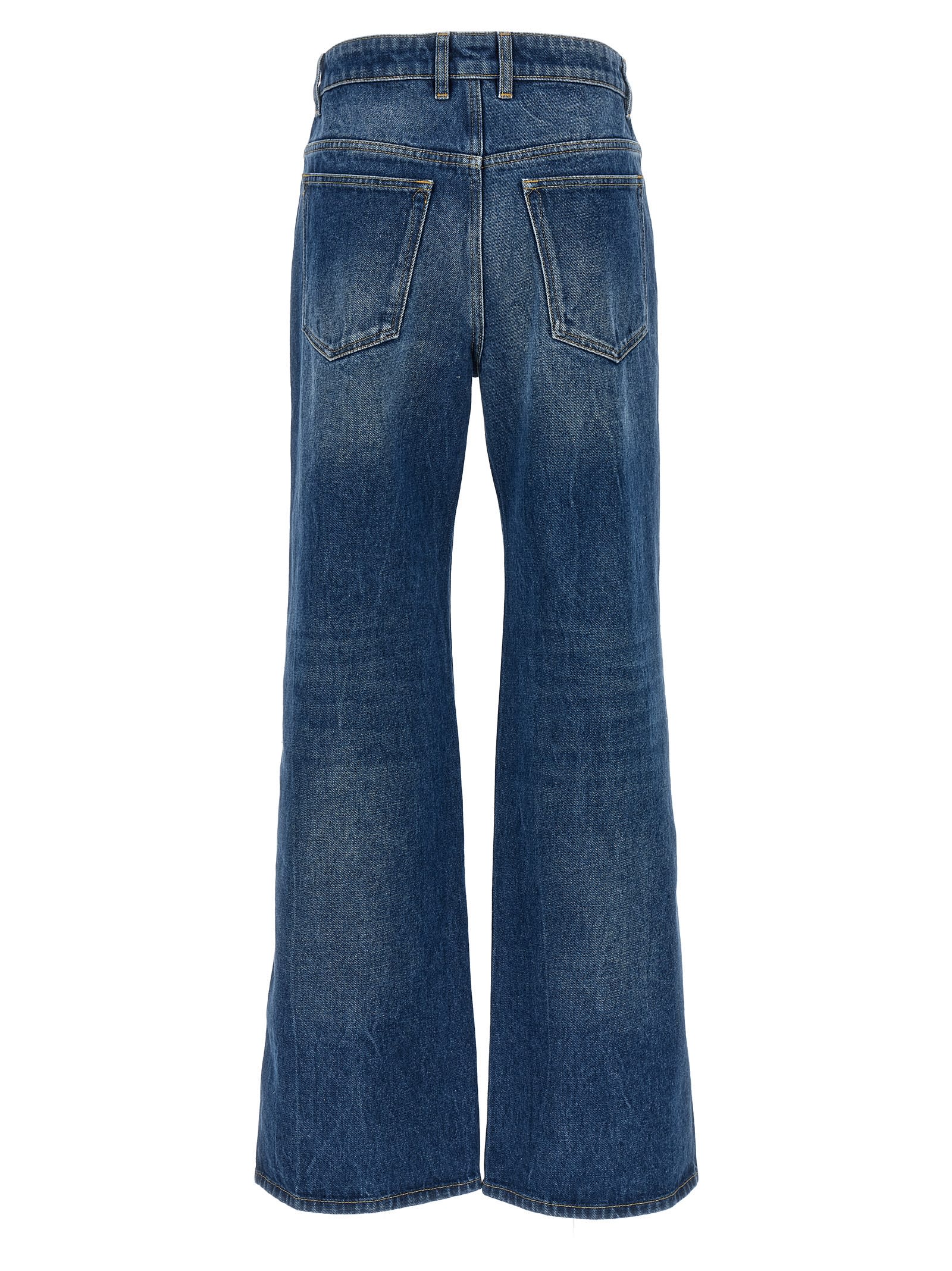 Shop Rabanne Metal Disk Jeans In Blue