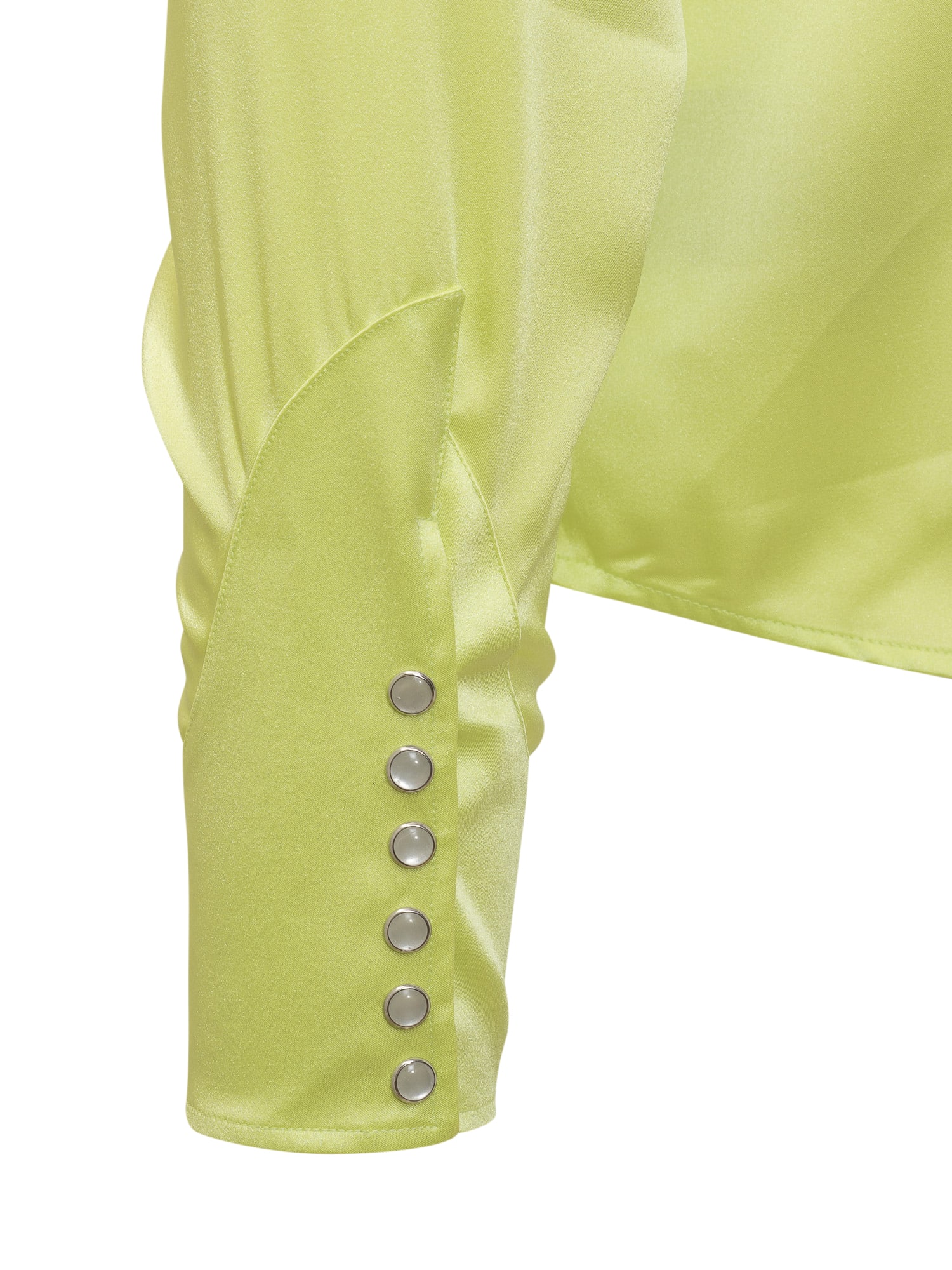 Shop Bluemarble Shirt With Embroidery In Lime