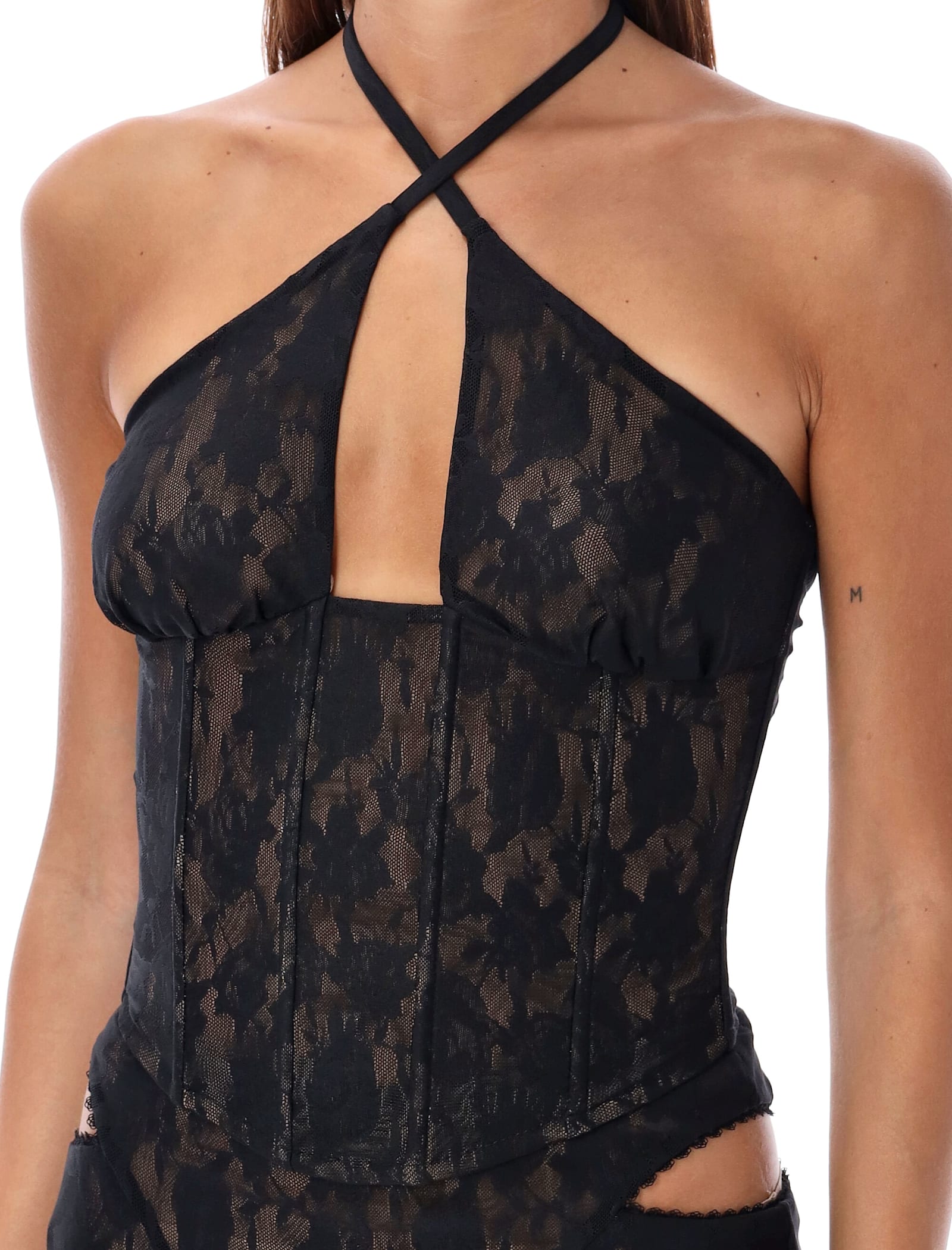 Shop Misbhv Lace Corset Top In Black