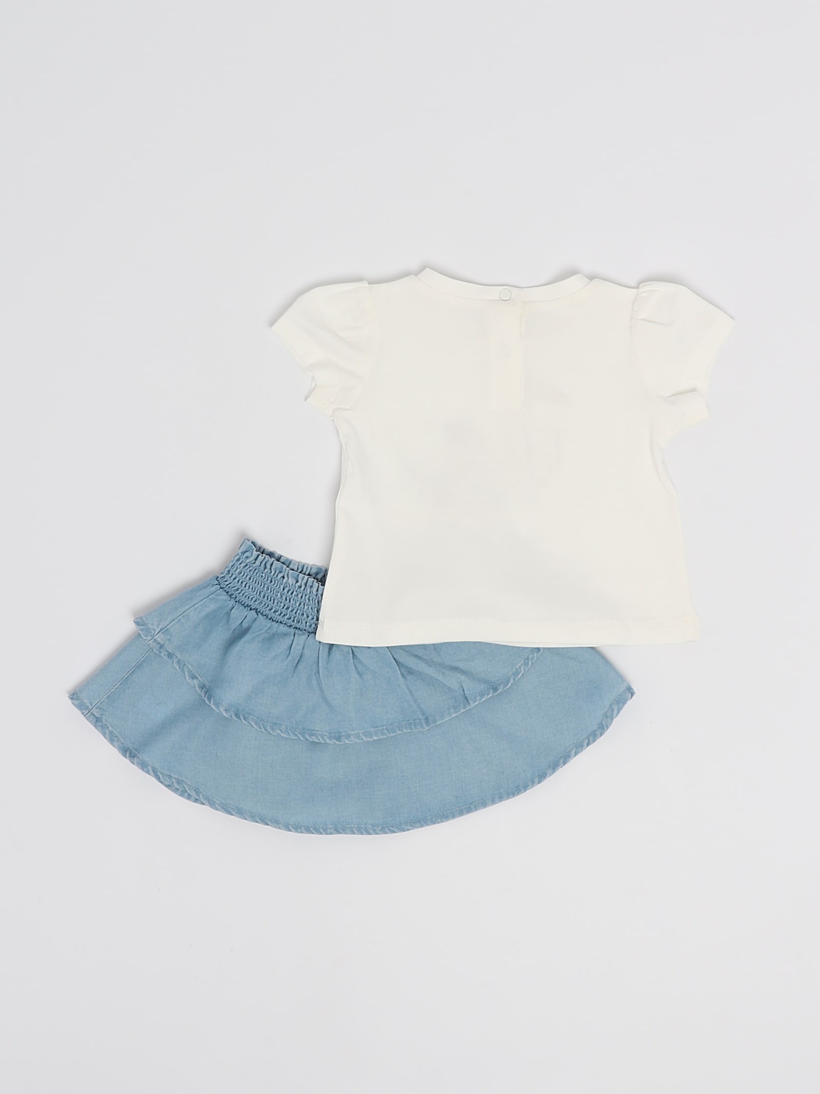 Shop Liu •jo T-shirt+skirt Suit In Bianco-denim