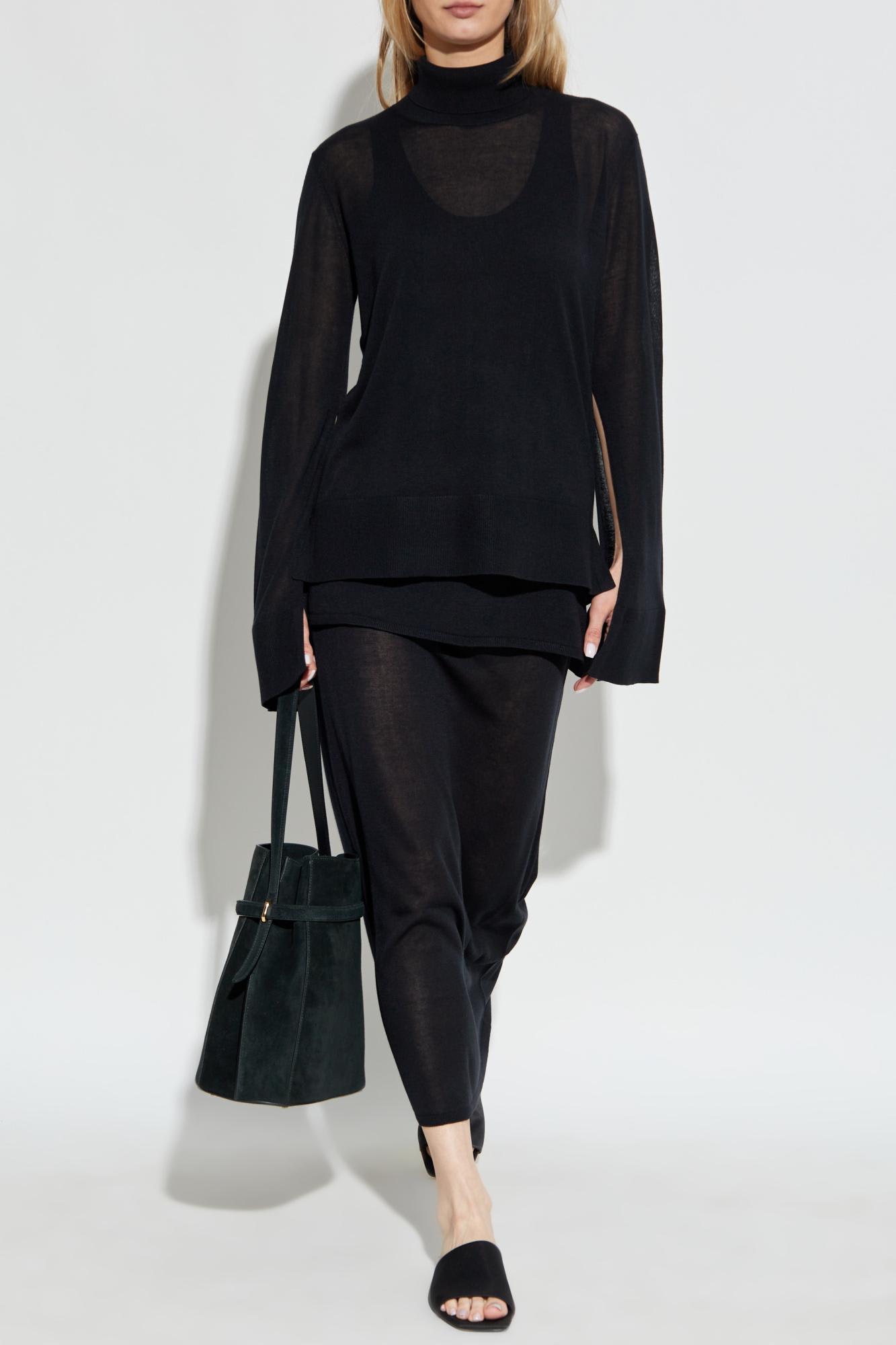 Totême Toteme Sweater With Flared Sleeves In Black