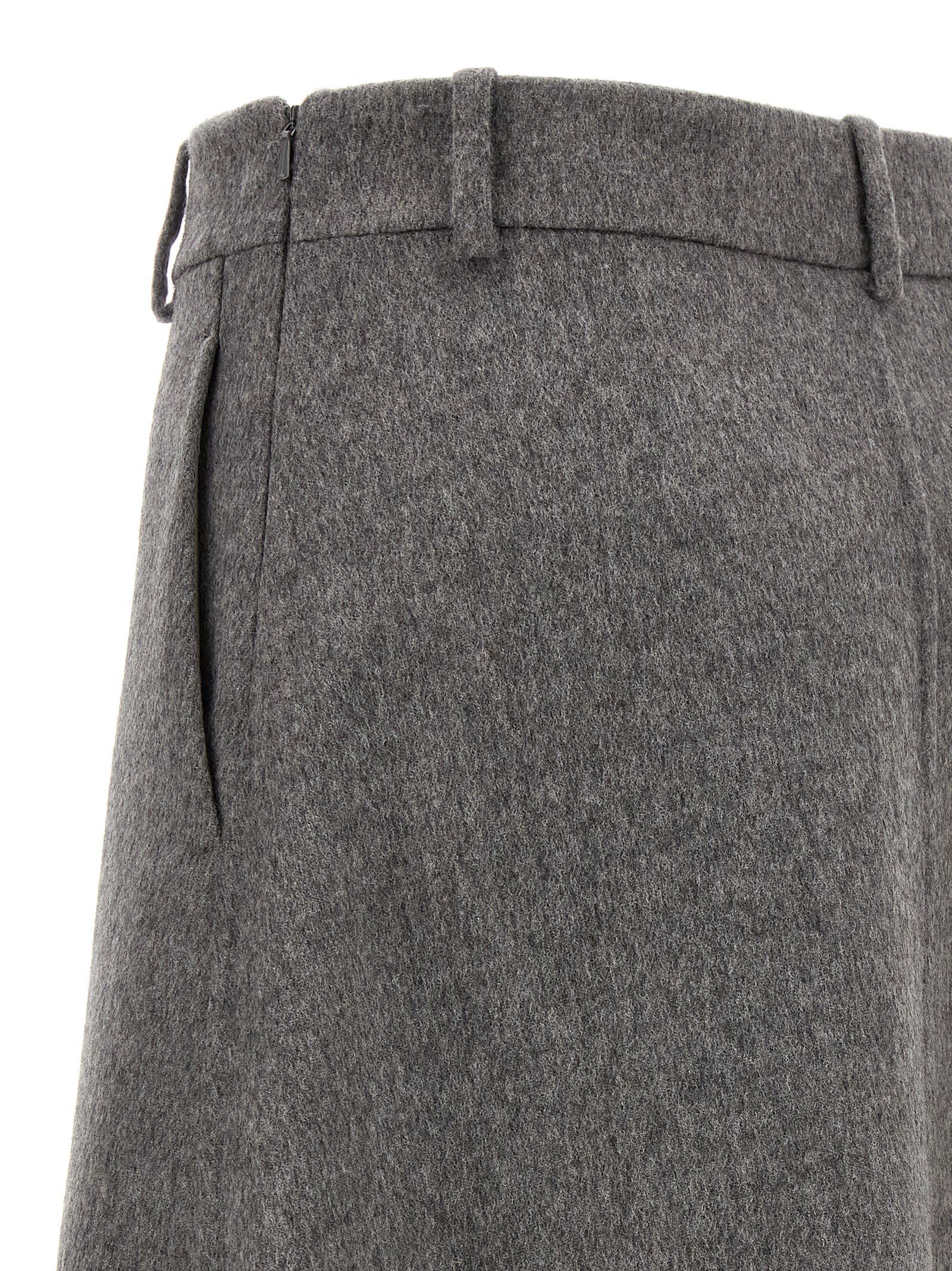 Shop Brunello Cucinelli Flared Skirt In Gray