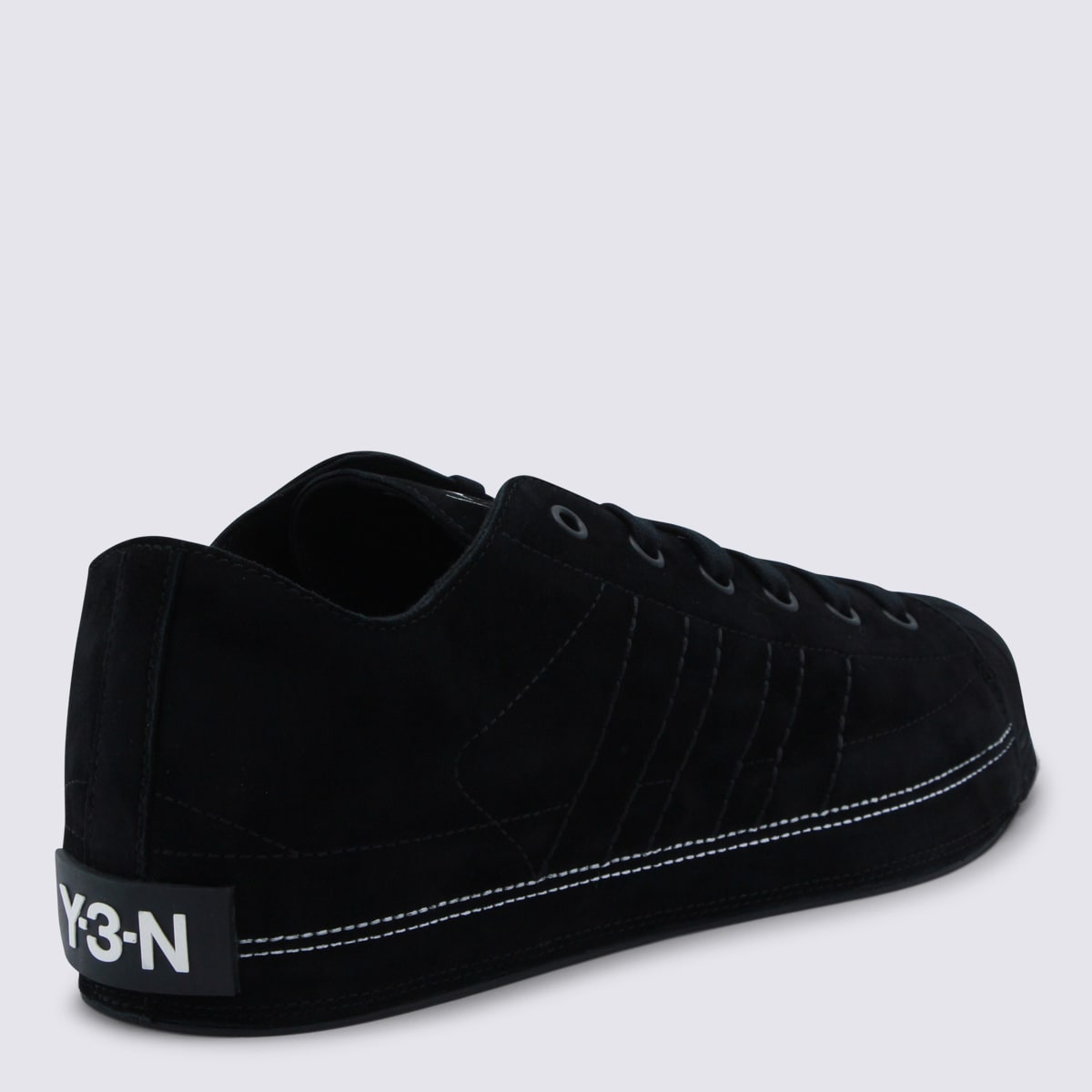 Y-3 Black Leather Nizzastar Lo Sneakers In Multi